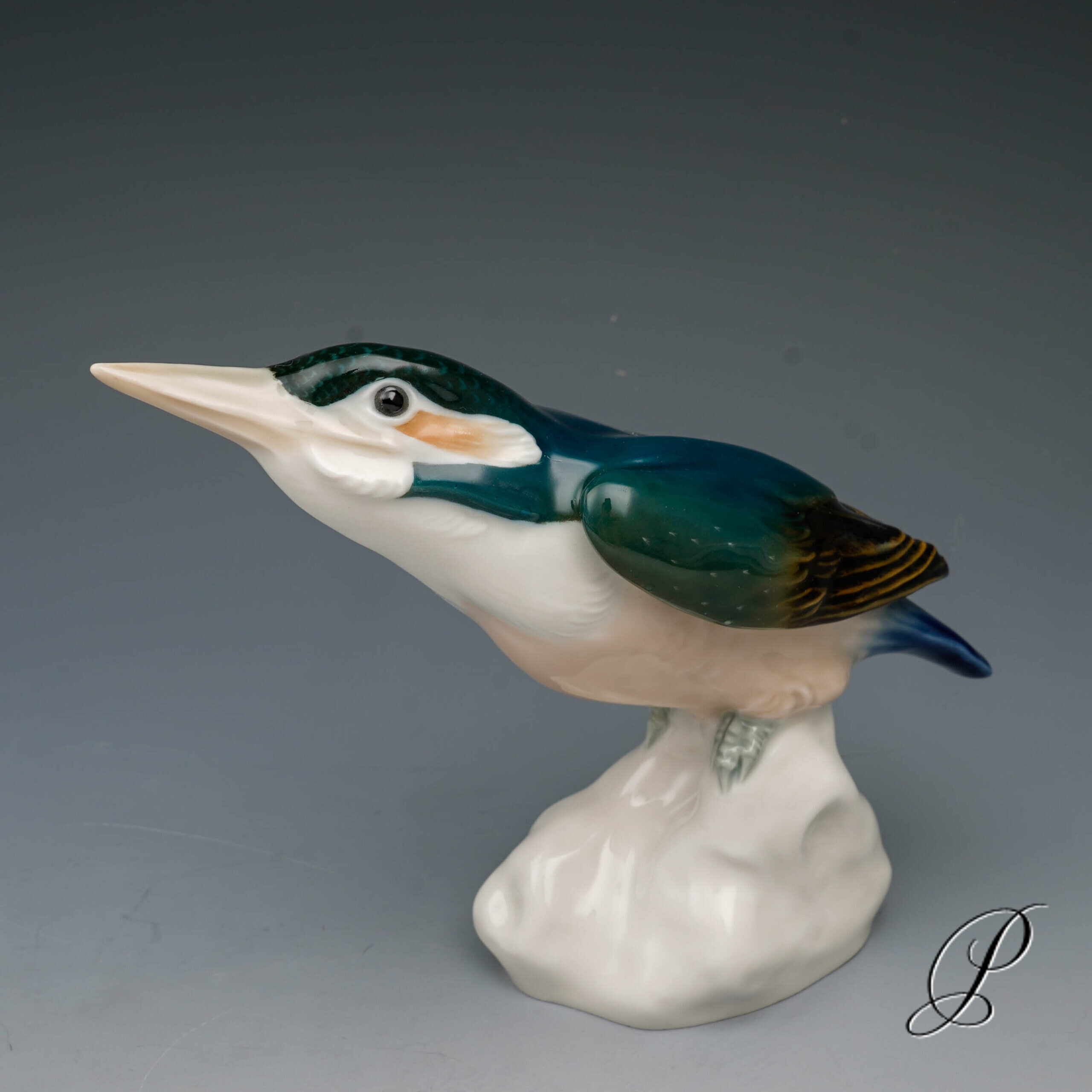 wunderschöne Figur Meissen "Eisvogel" – Bild 9
