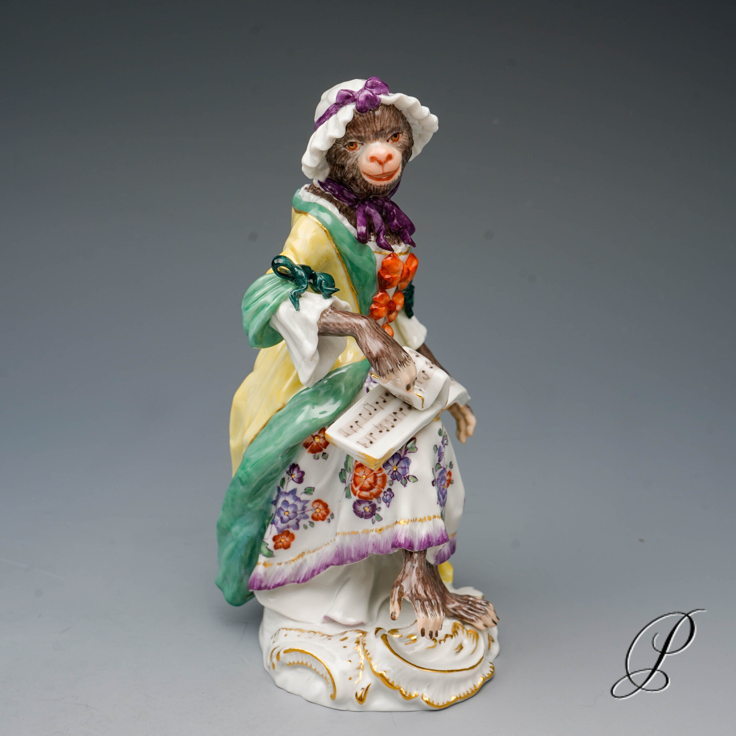 Figur Meissen 1.Wahl Sängerin aus der Affenkapelle – Bild 3