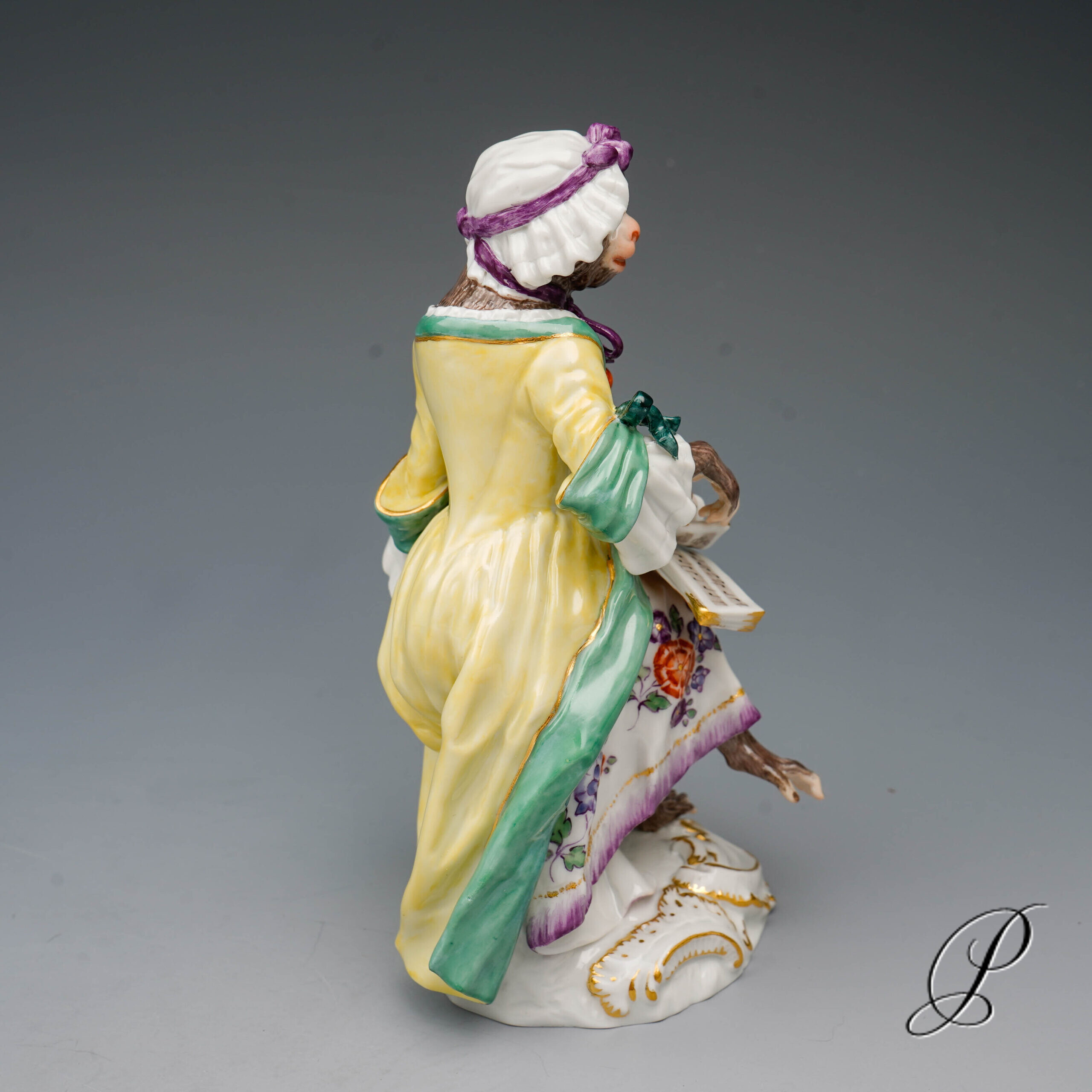 Figur Meissen 1.Wahl Sängerin aus der Affenkapelle – Bild 4