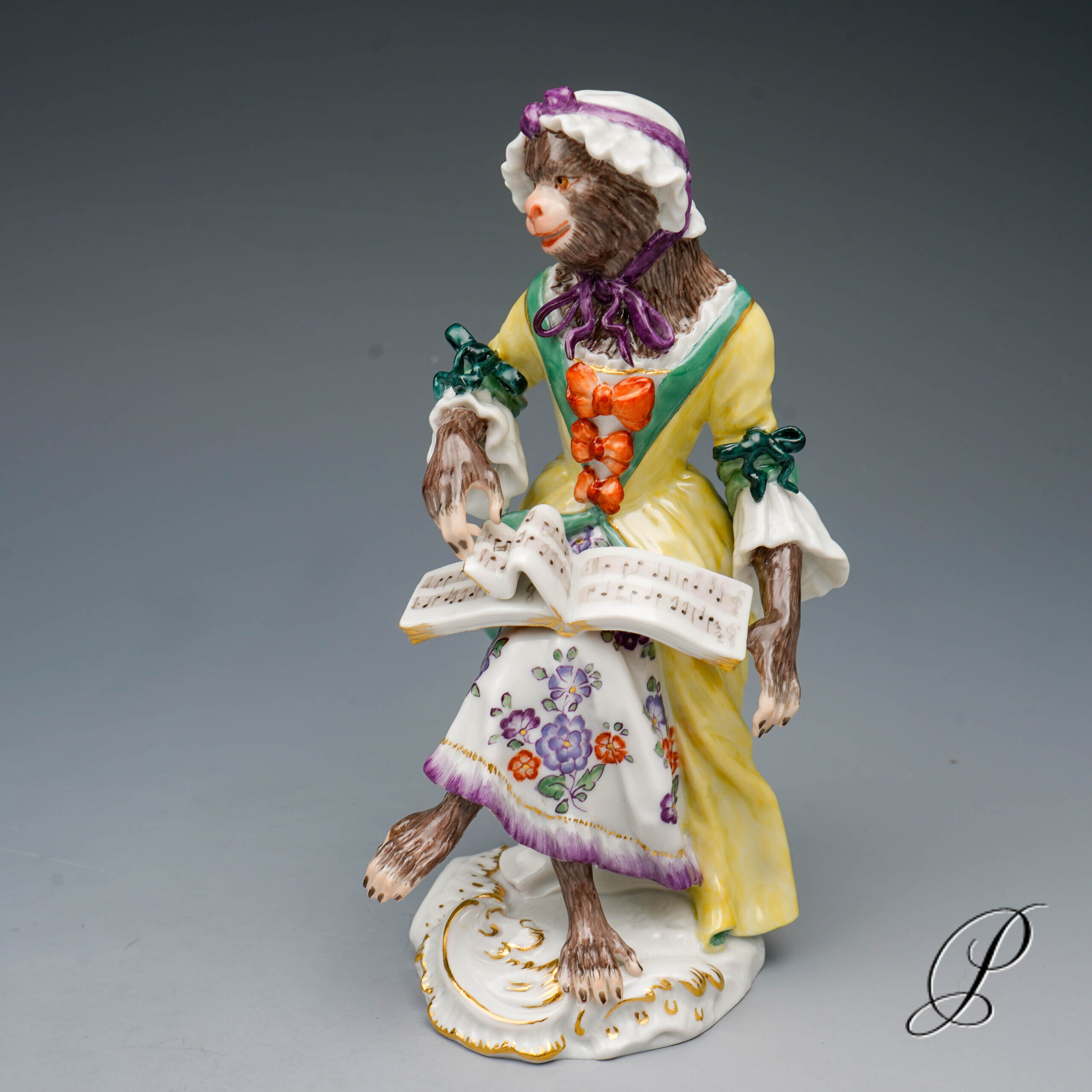 Figur Meissen 1.Wahl Sängerin aus der Affenkapelle – Bild 7