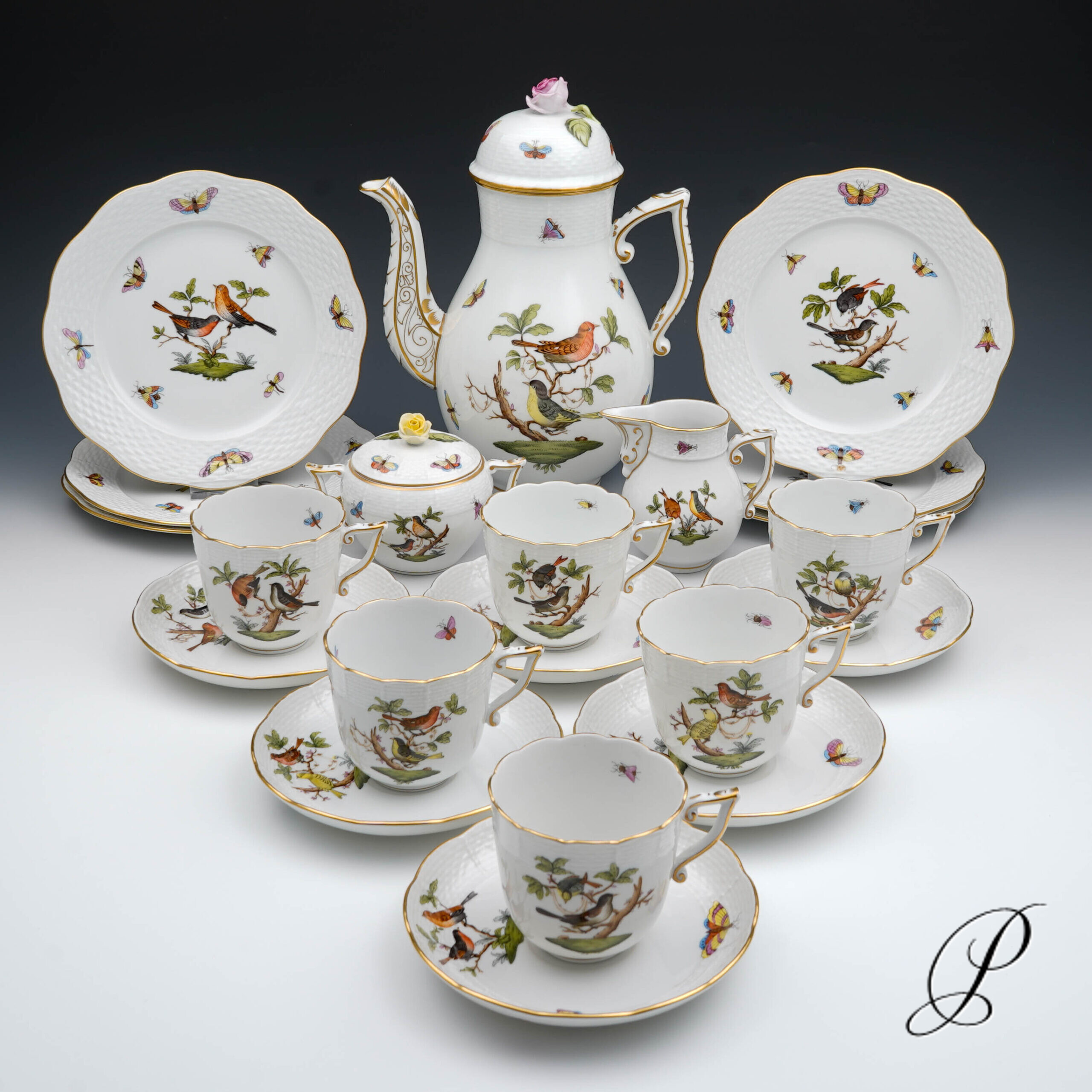 Kaffeeservice für 6 Personen Herend Rothschild