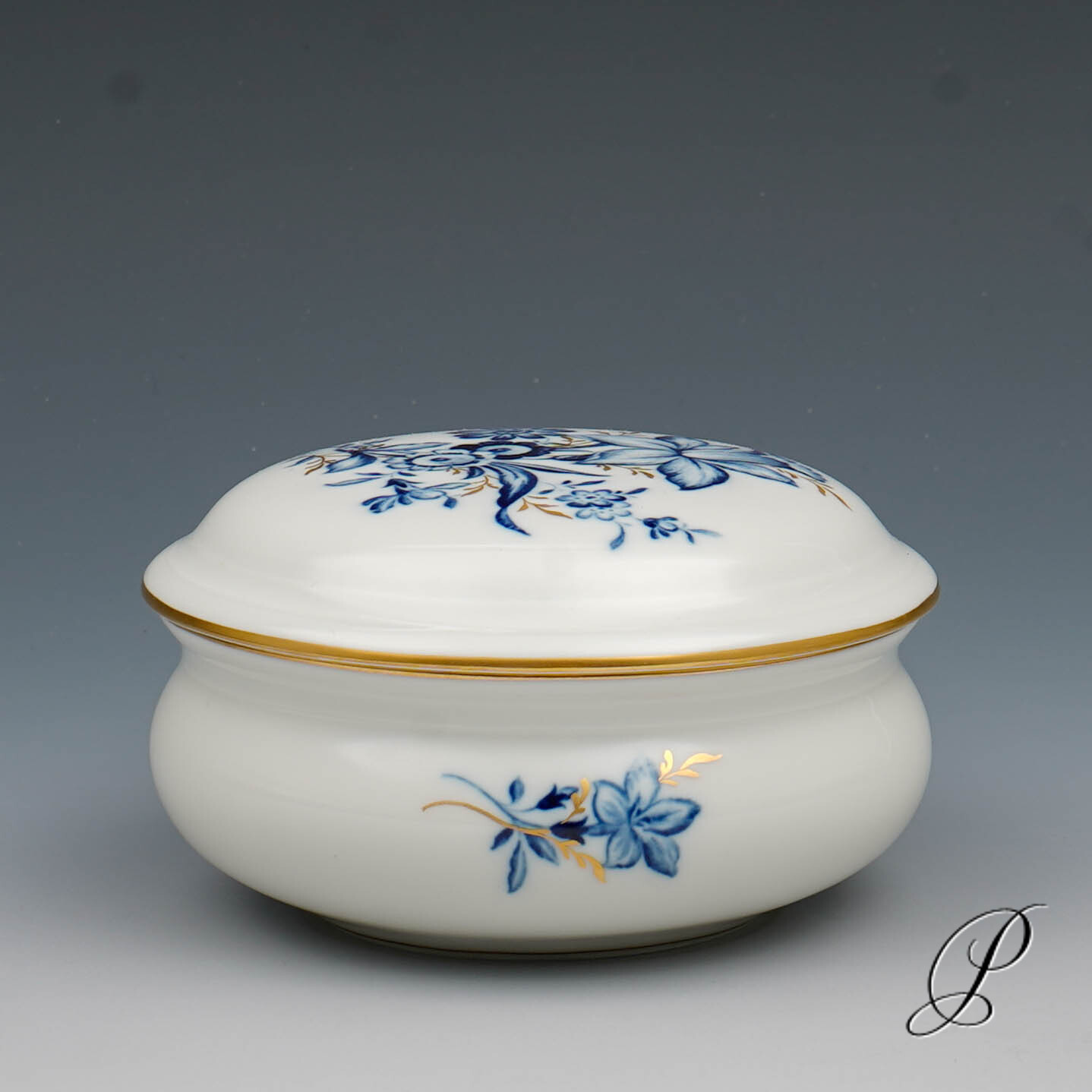 Dose / Schmuckdose Meissen im Dekor blaue Blume – Bild 4