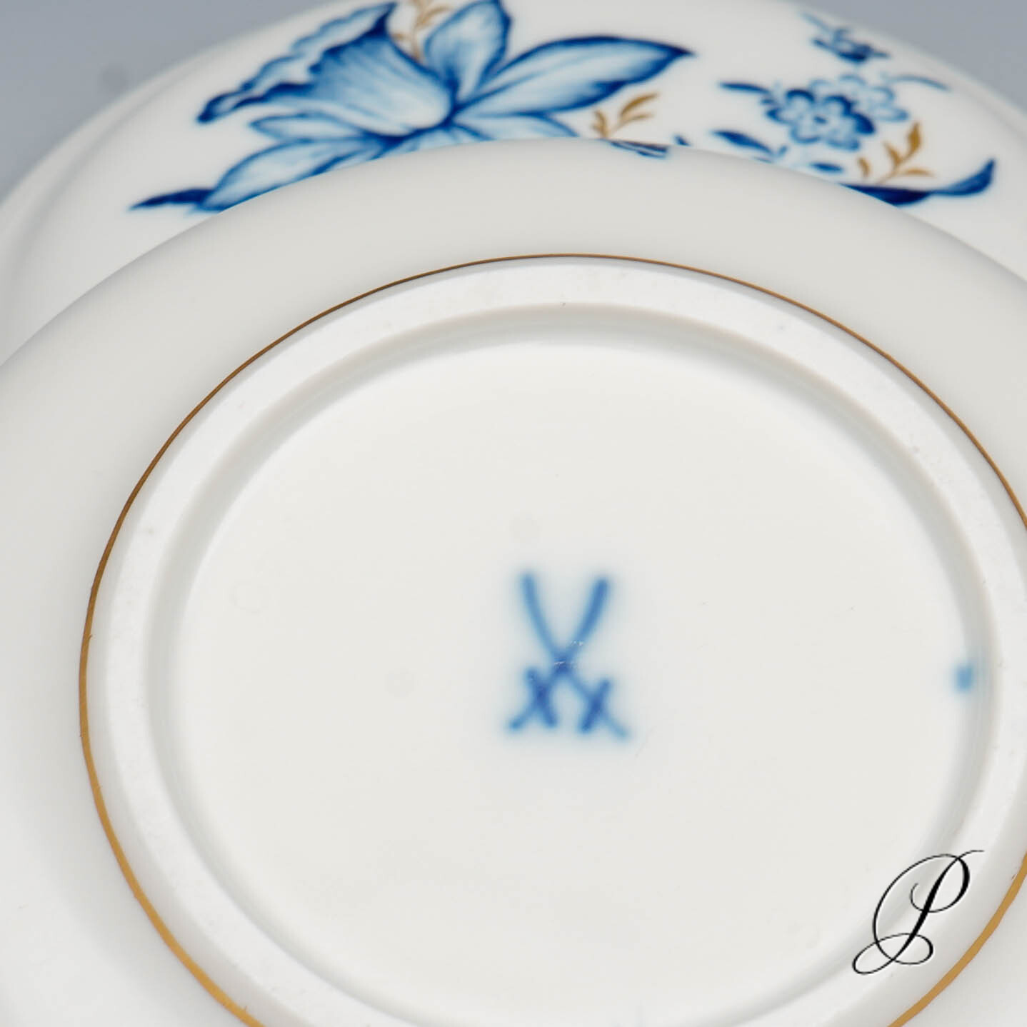 Dose / Schmuckdose Meissen im Dekor blaue Blume – Bild 6