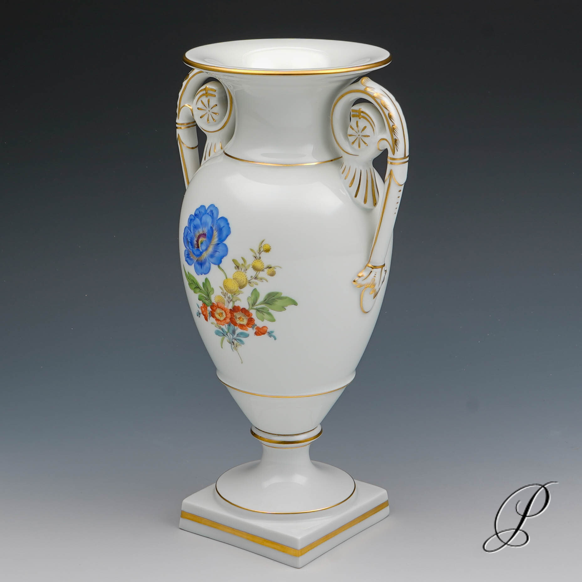 Meissner Amphorenvase im Dekor Blume3 – Bild 3