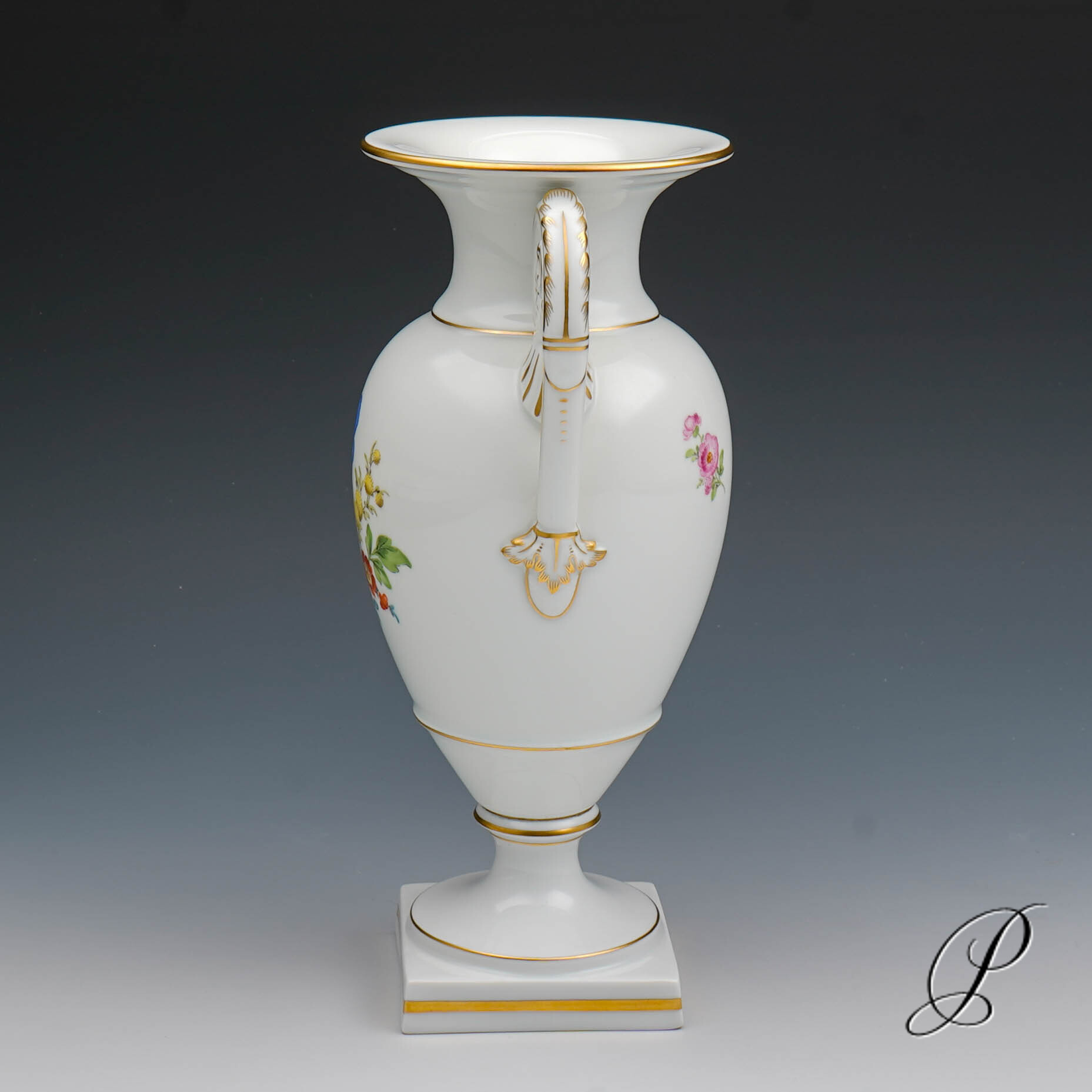 Meissner Amphorenvase im Dekor Blume3 – Bild 4