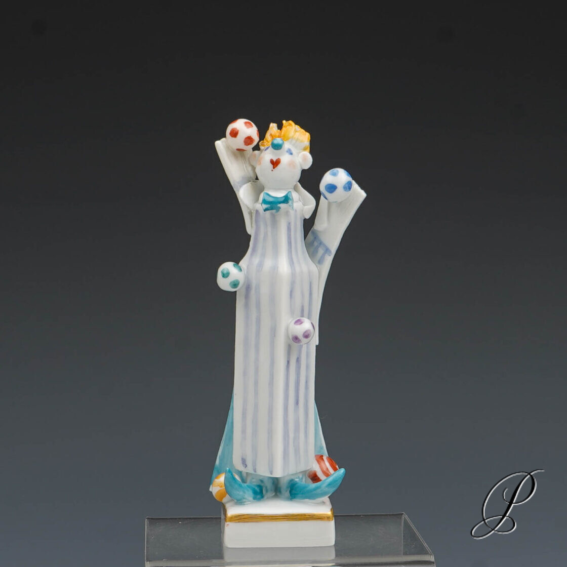 Meissen Figur 1.Wahl Clown - Jongleur mit Bällen von Peter Strang