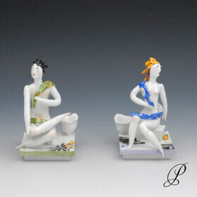 sehr seltene Leuchter - Figuren von Silvia Klöde "Adam und Eva"