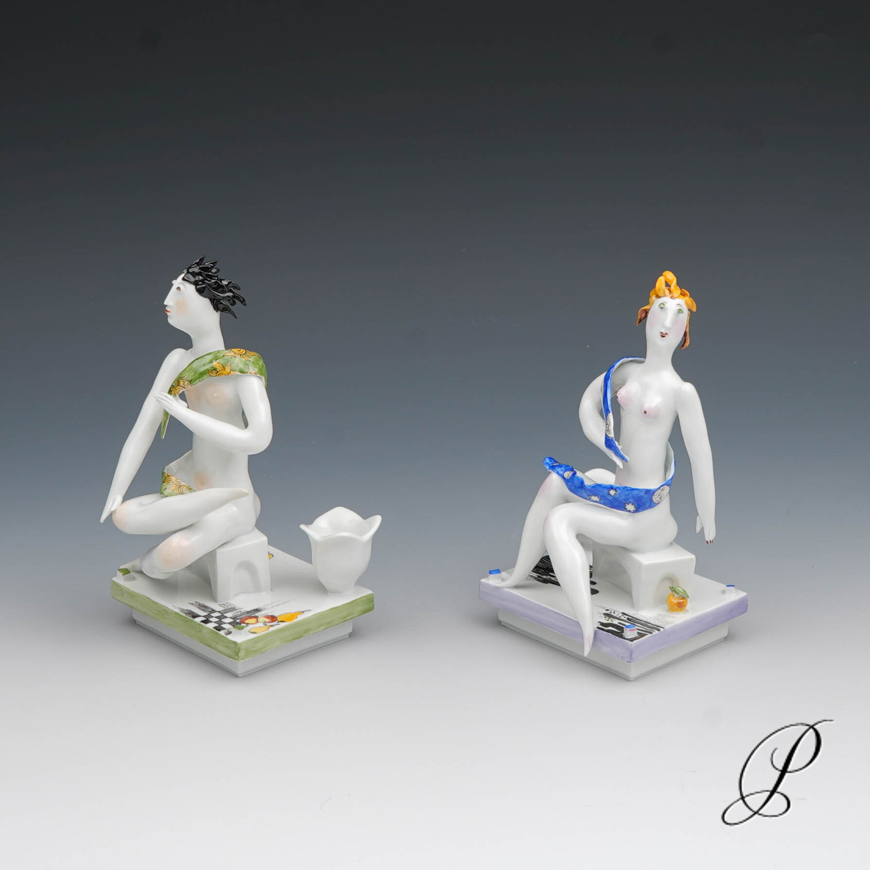 sehr seltene Leuchter - Figuren von Silvia Klöde "Adam und Eva" – Bild 3
