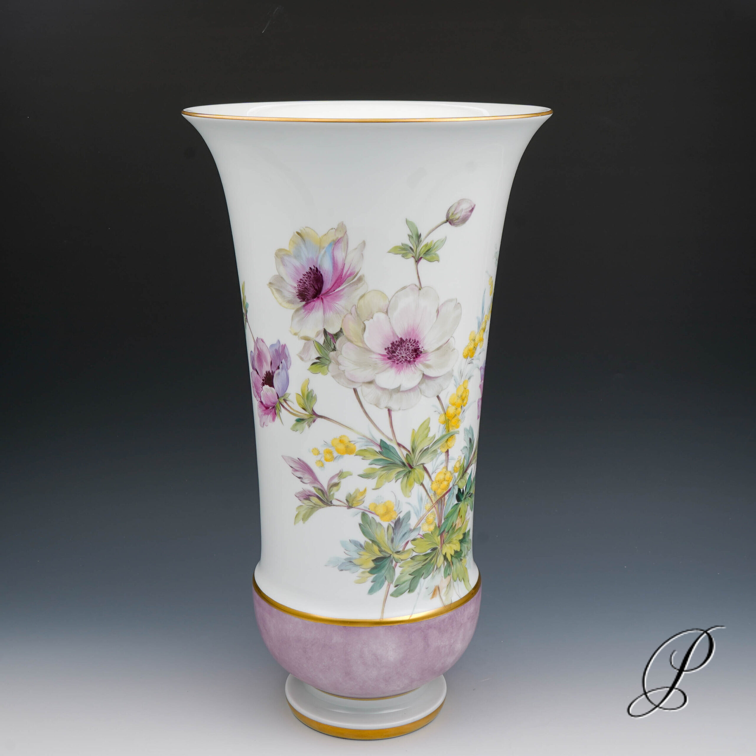 wunderschöne große Vase Meissen 1.Wahl - Anemonen - – Bild 2