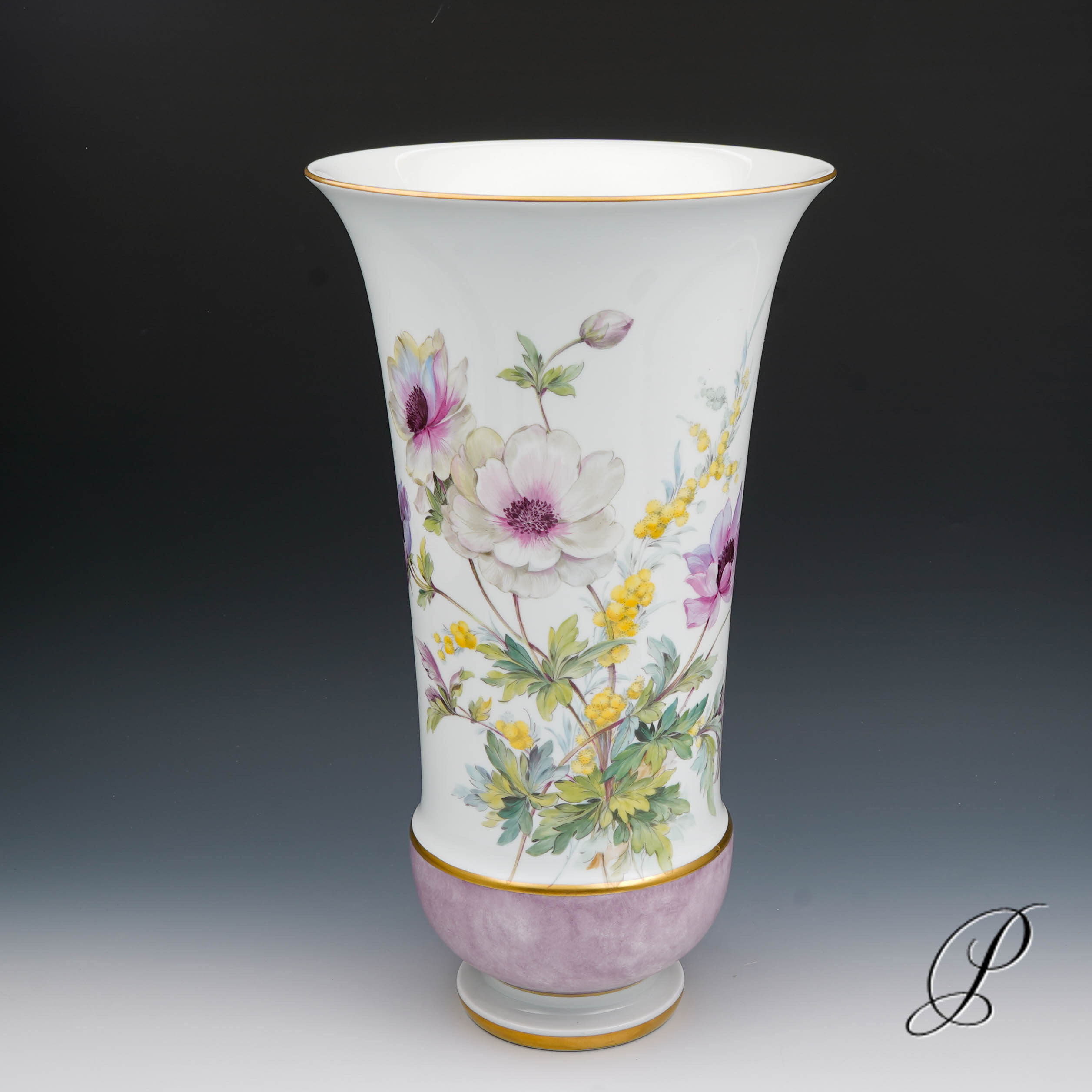 wunderschöne große Vase Meissen 1.Wahl - Anemonen - – Bild 3
