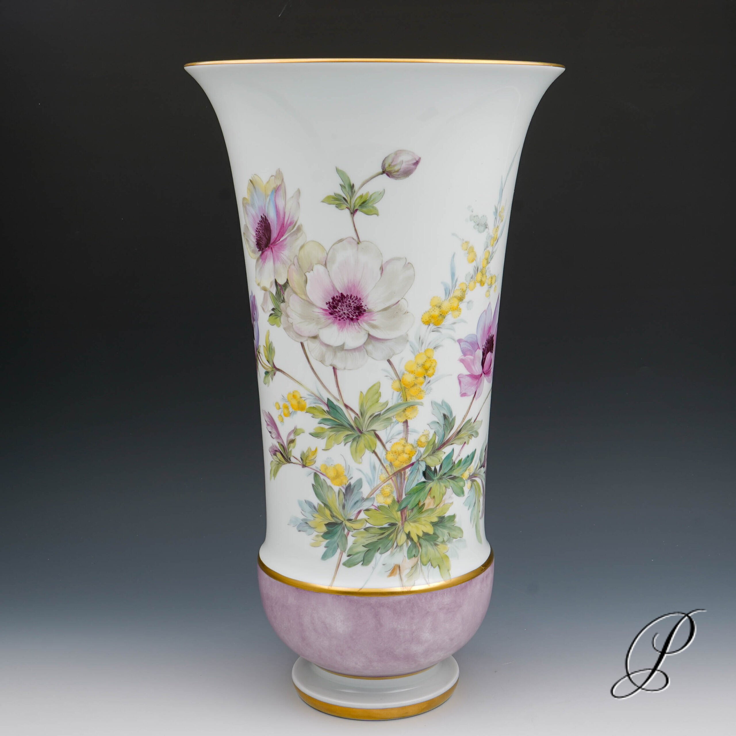 wunderschöne große Vase Meissen 1.Wahl - Anemonen - – Bild 4