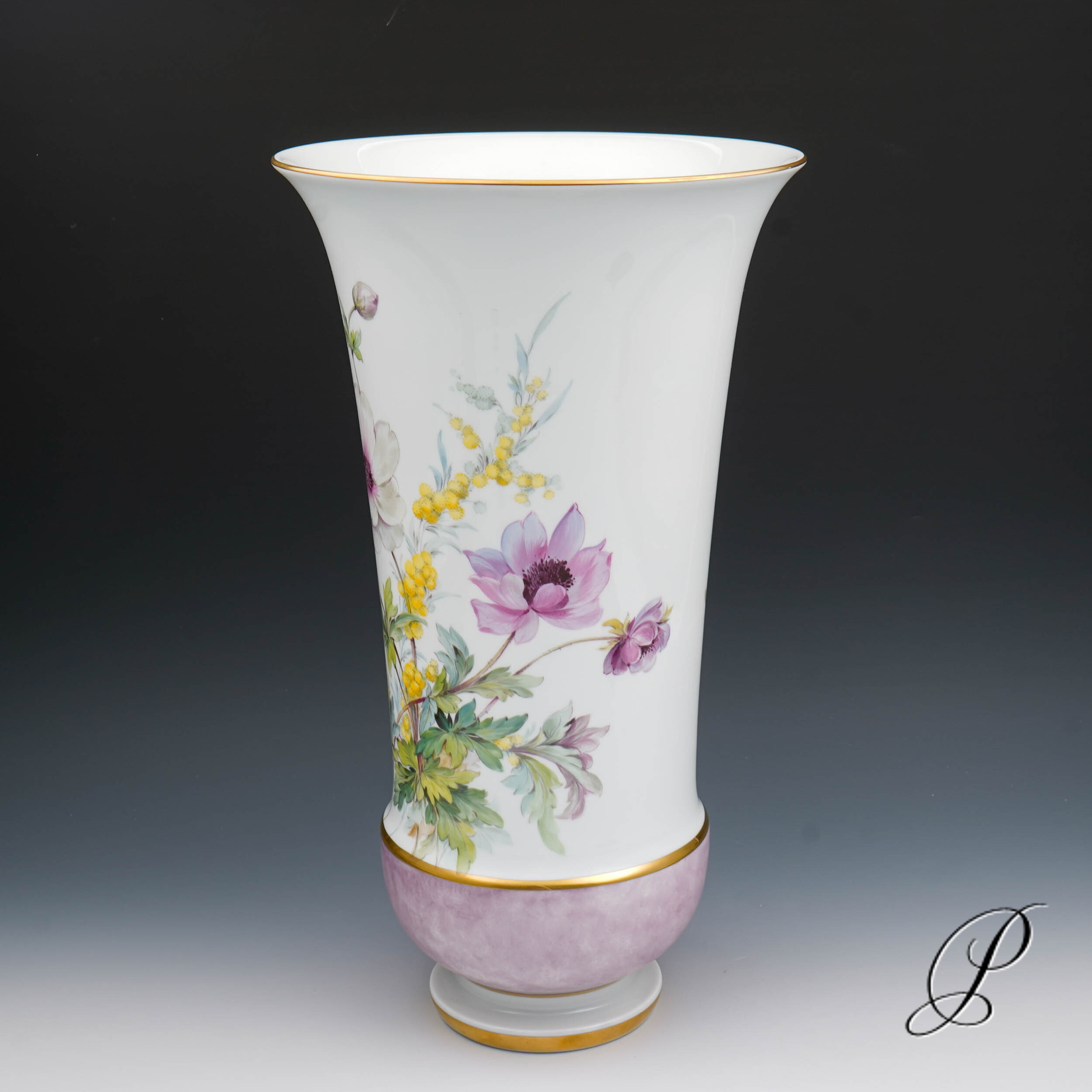 wunderschöne große Vase Meissen 1.Wahl - Anemonen - – Bild 5