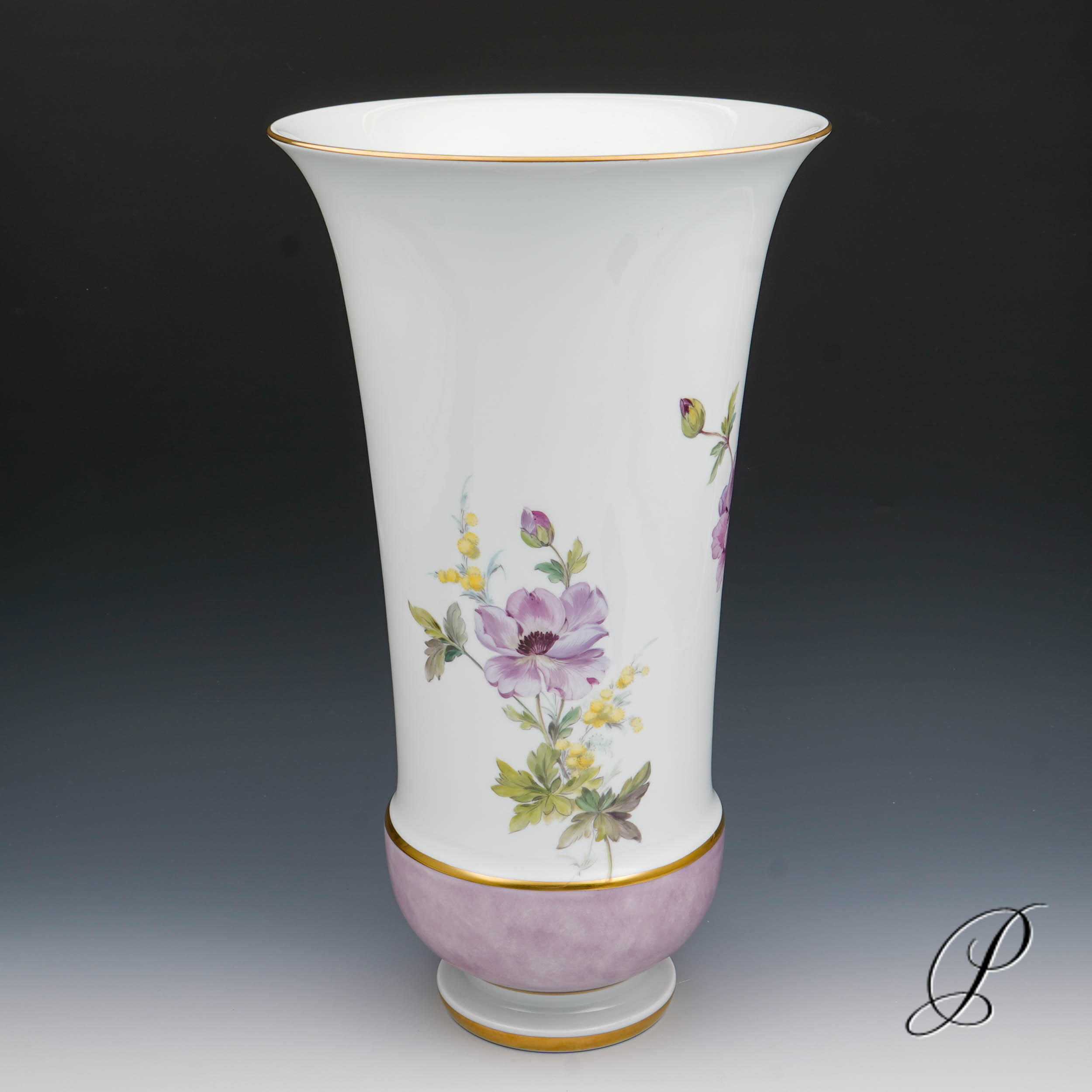 wunderschöne große Vase Meissen 1.Wahl - Anemonen - – Bild 6