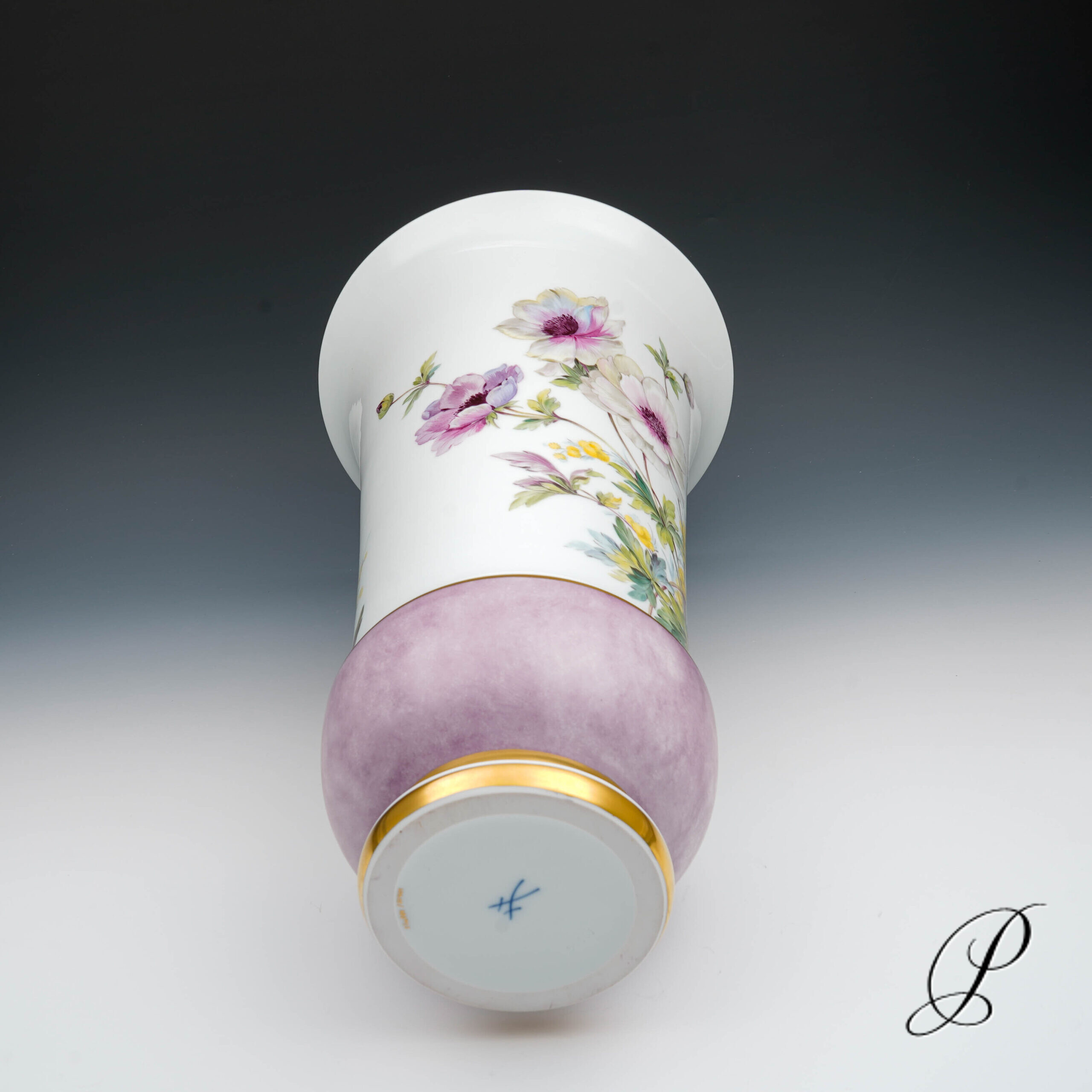 wunderschöne große Vase Meissen 1.Wahl - Anemonen - – Bild 9