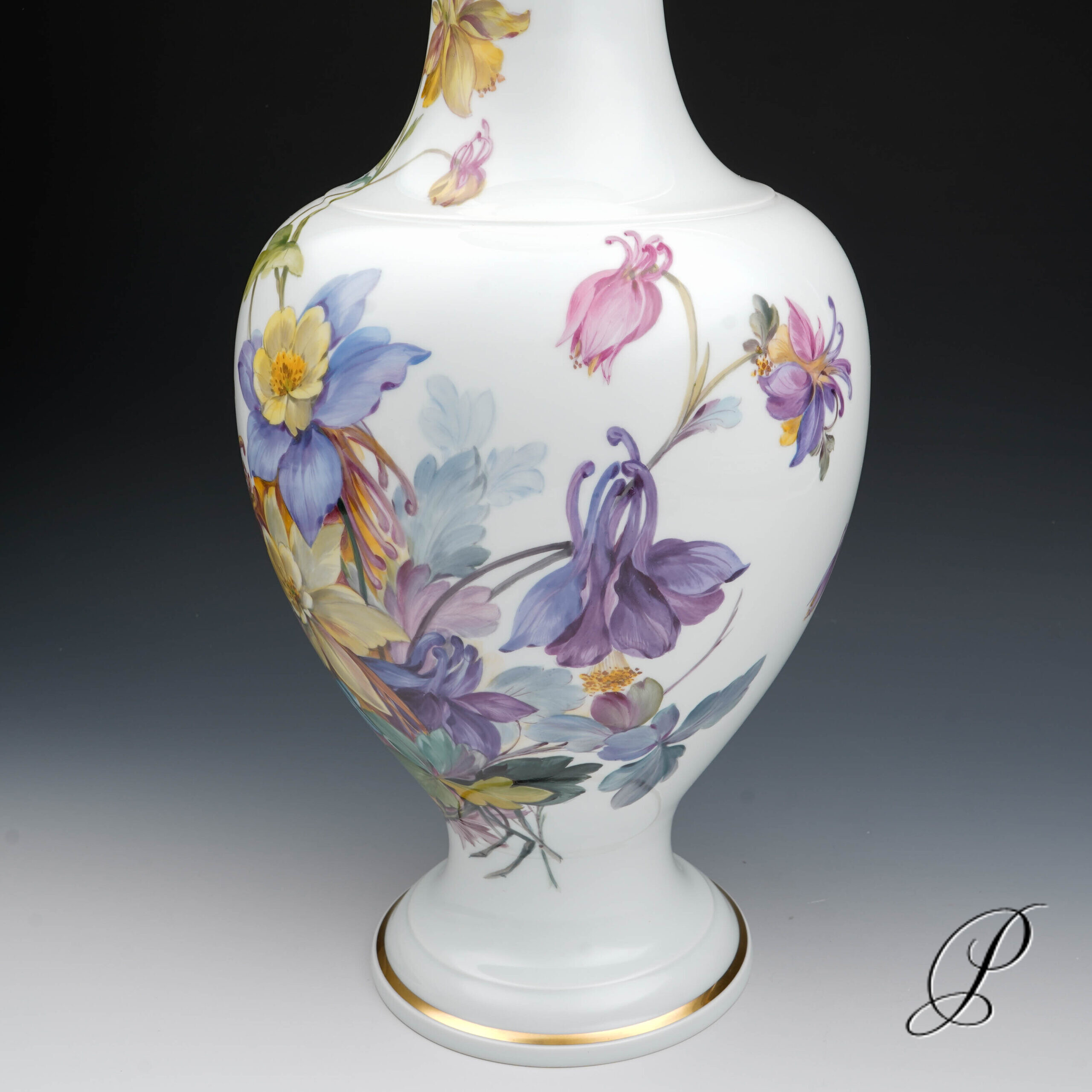 Meissen große Vase mit naturalistischer Blumenmalerei – Bild 5