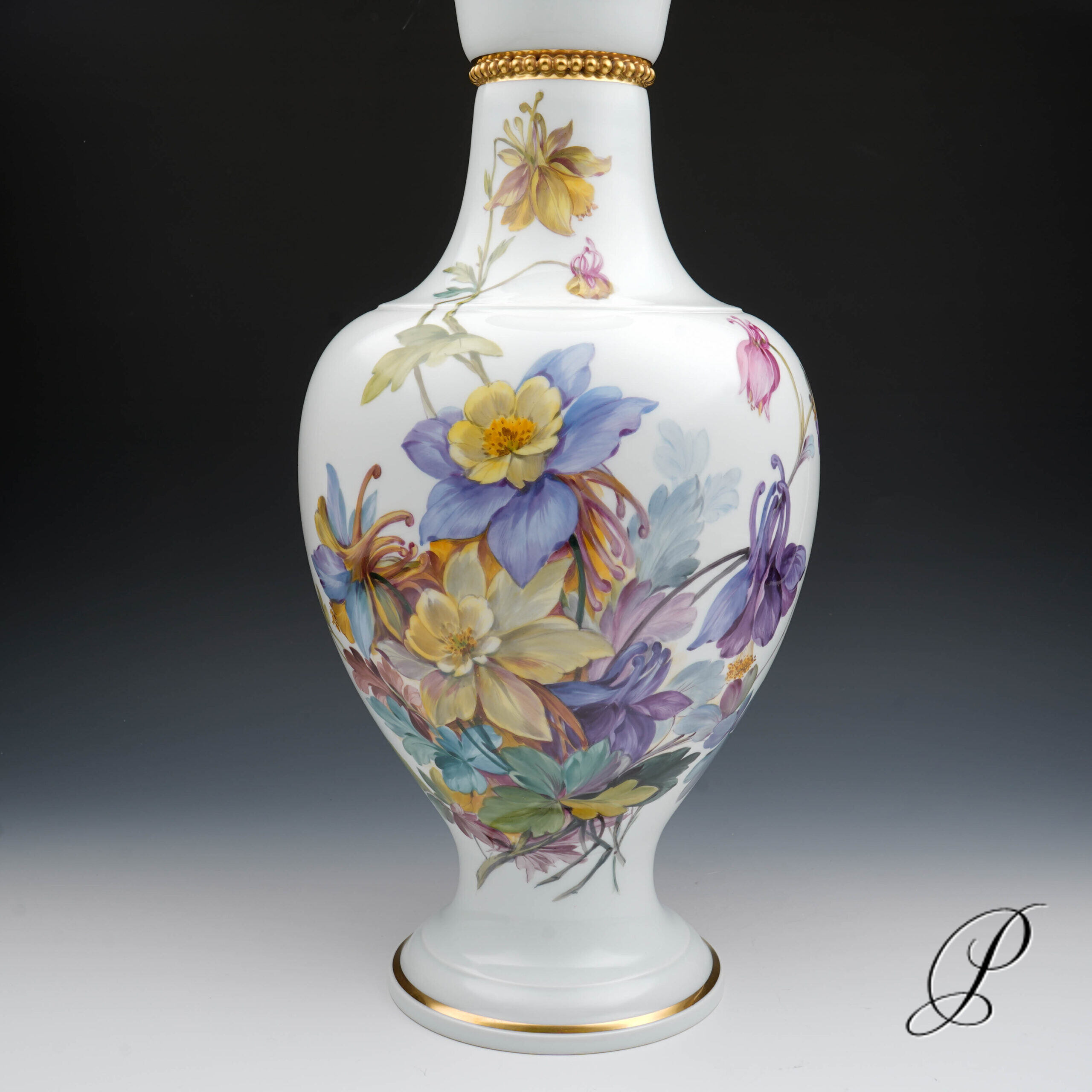 Meissen große Vase mit naturalistischer Blumenmalerei – Bild 9