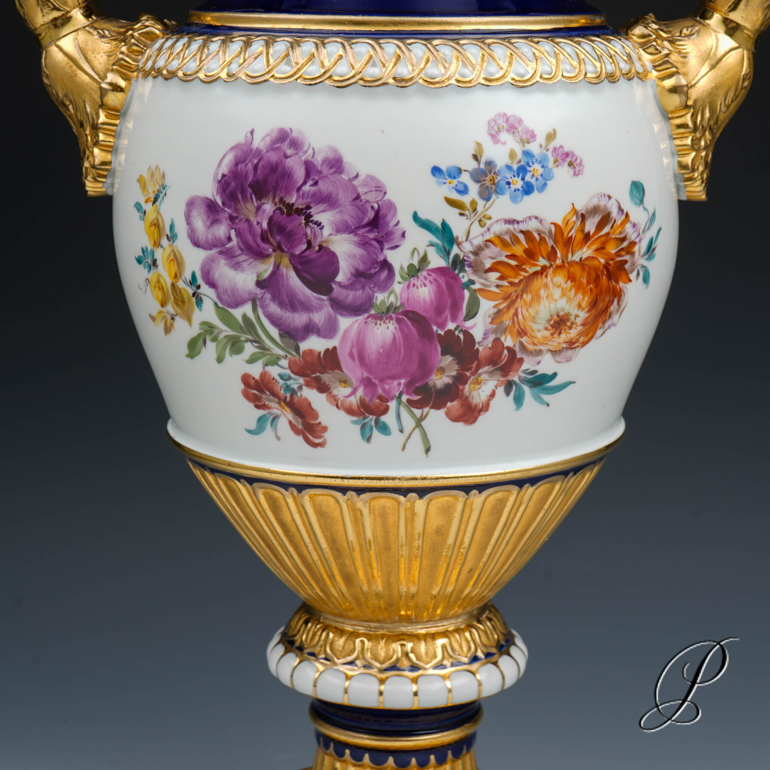 große Schlangenhenkelvase Meissen Knaufzeit um 1900 Jhd. Antiquität – Bild 4
