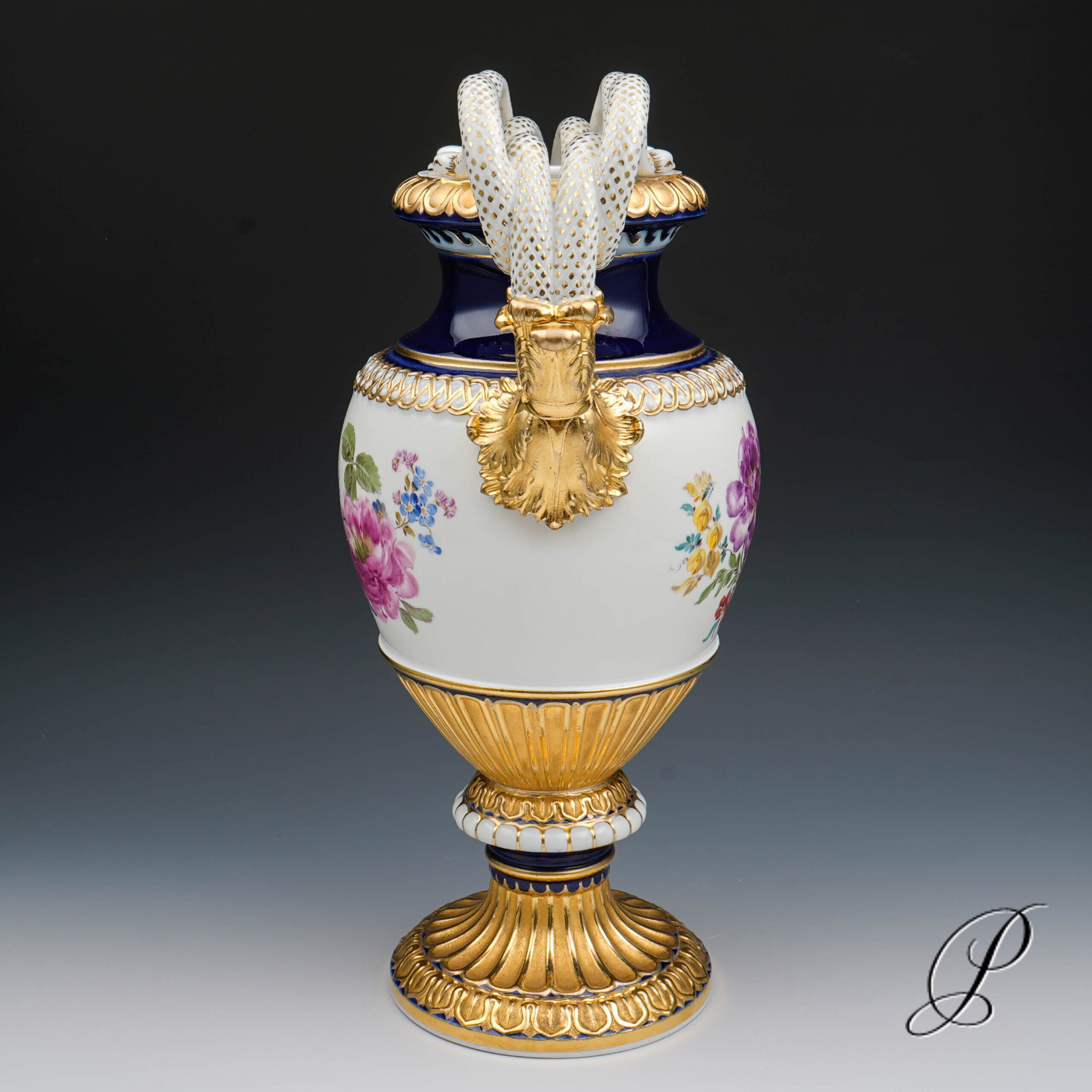 große Schlangenhenkelvase Meissen Knaufzeit um 1900 Jhd. Antiquität – Bild 8