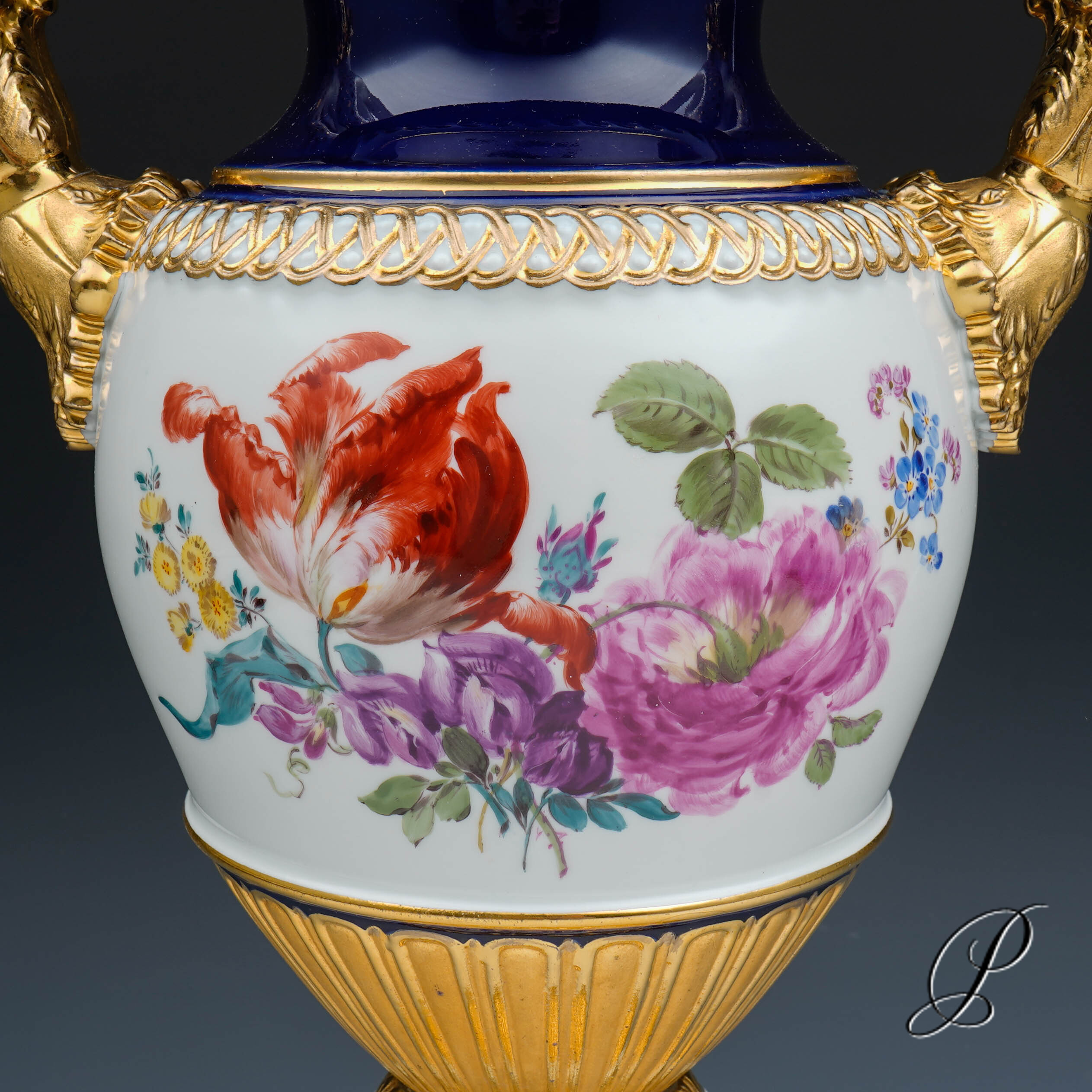 große Schlangenhenkelvase Meissen Knaufzeit um 1900 Jhd. Antiquität – Bild 10