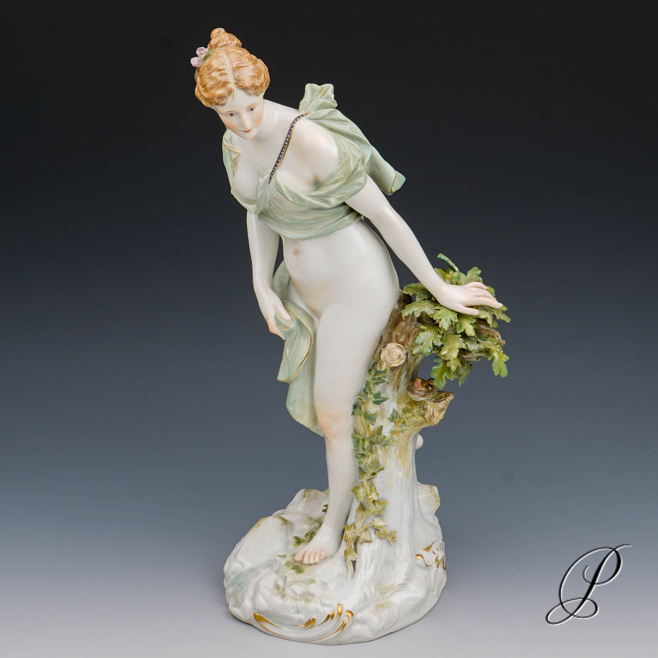 große und seltene Figur aus Meissen um 1900 hd. - Quellnymphe - von Emmerich Andresen