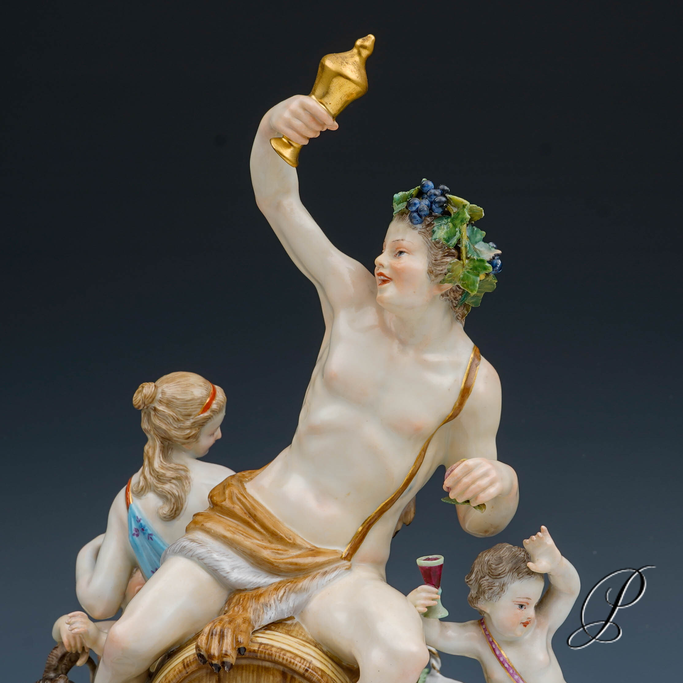 große Figurengruppe Meissen Knaufzeit um 1860 Jhd. - Dionysos und Ariadne – Bild 4