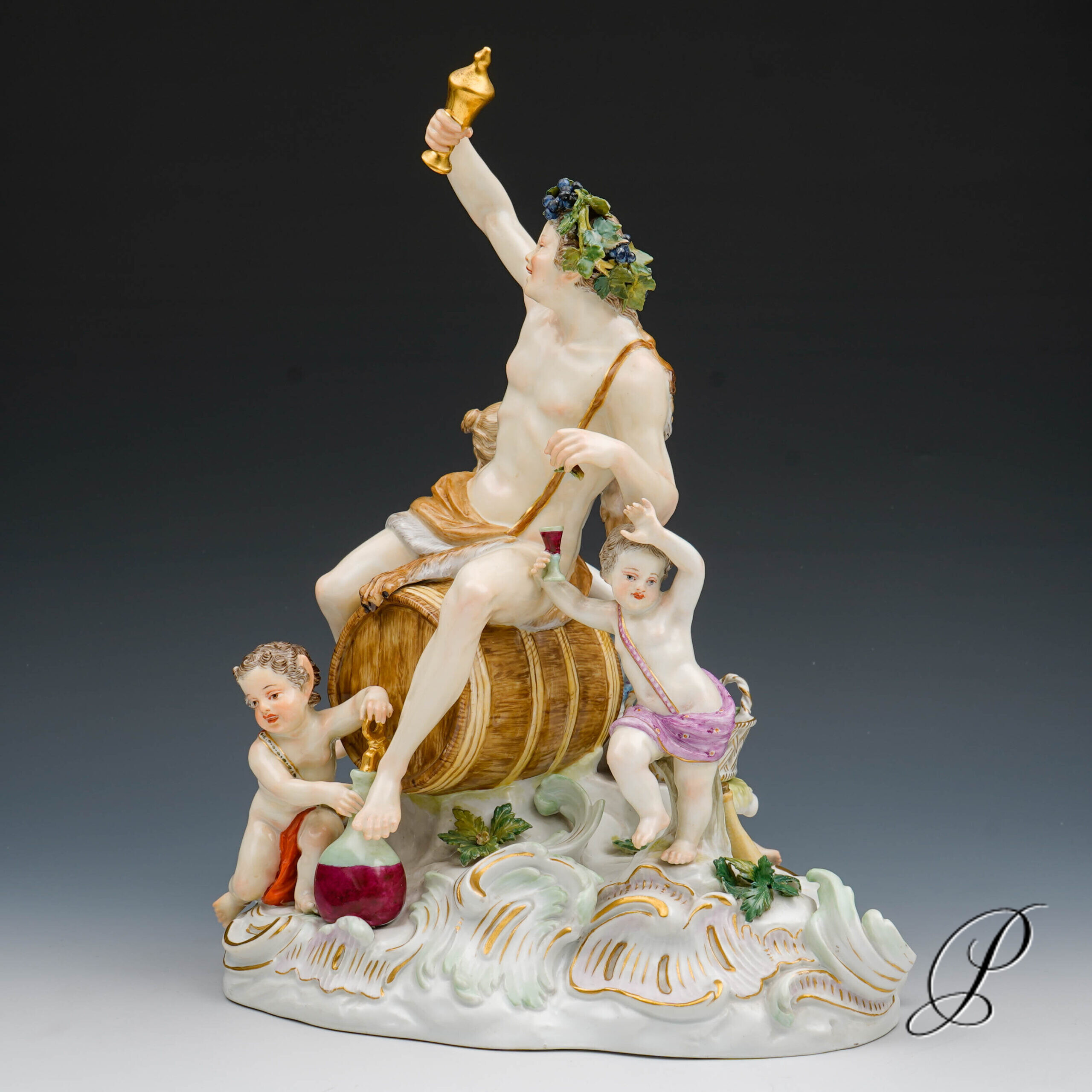 große Figurengruppe Meissen Knaufzeit um 1860 Jhd. - Dionysos und Ariadne – Bild 8