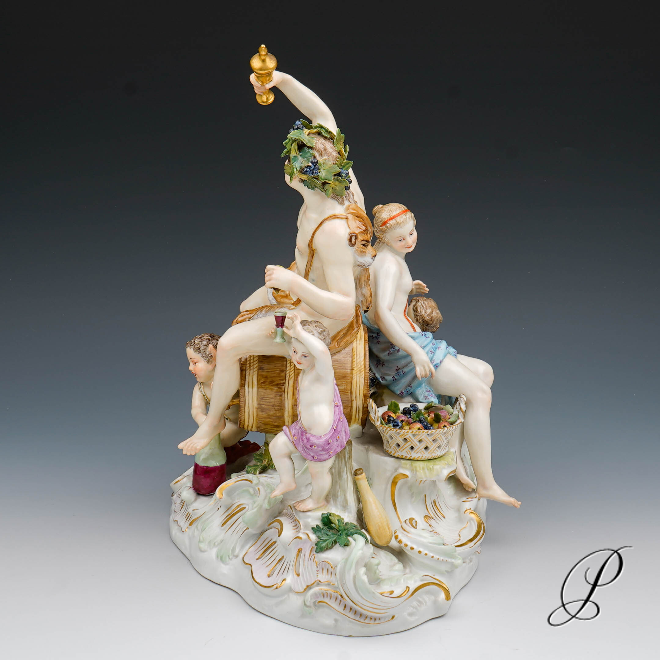 große Figurengruppe Meissen Knaufzeit um 1860 Jhd. - Dionysos und Ariadne – Bild 10