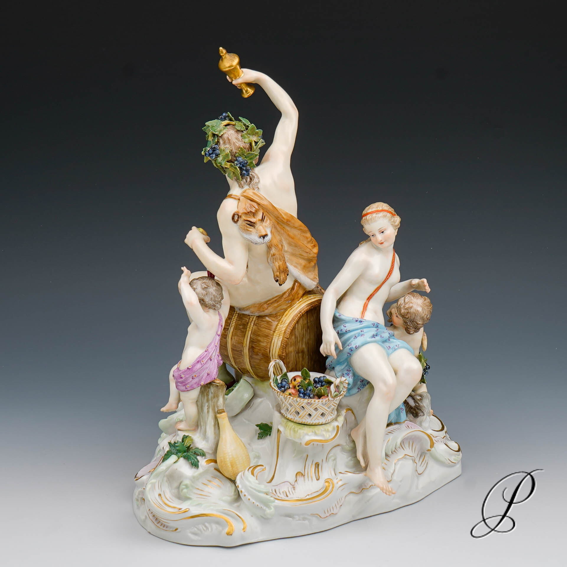große Figurengruppe Meissen Knaufzeit um 1860 Jhd. - Dionysos und Ariadne – Bild 11
