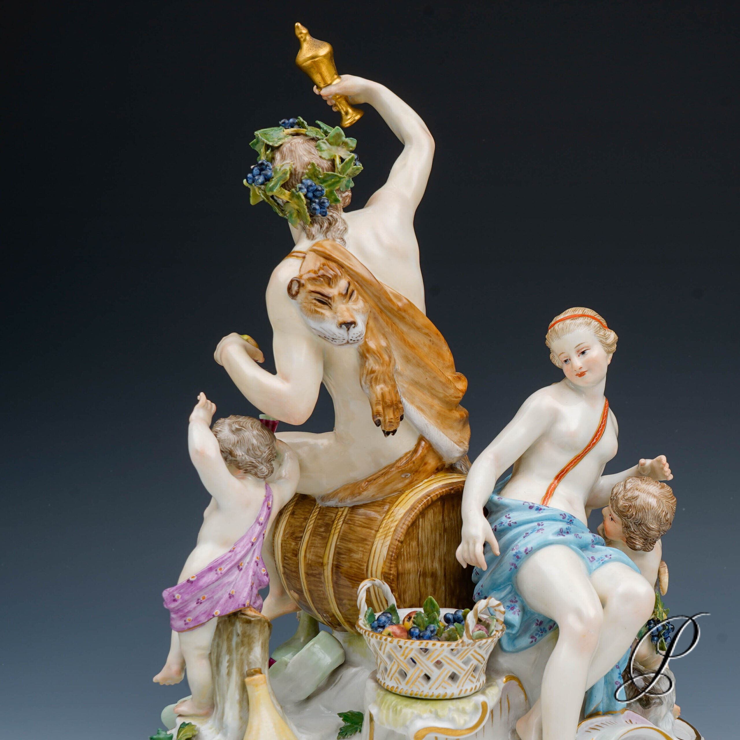 große Figurengruppe Meissen Knaufzeit um 1860 Jhd. - Dionysos und Ariadne – Bild 14