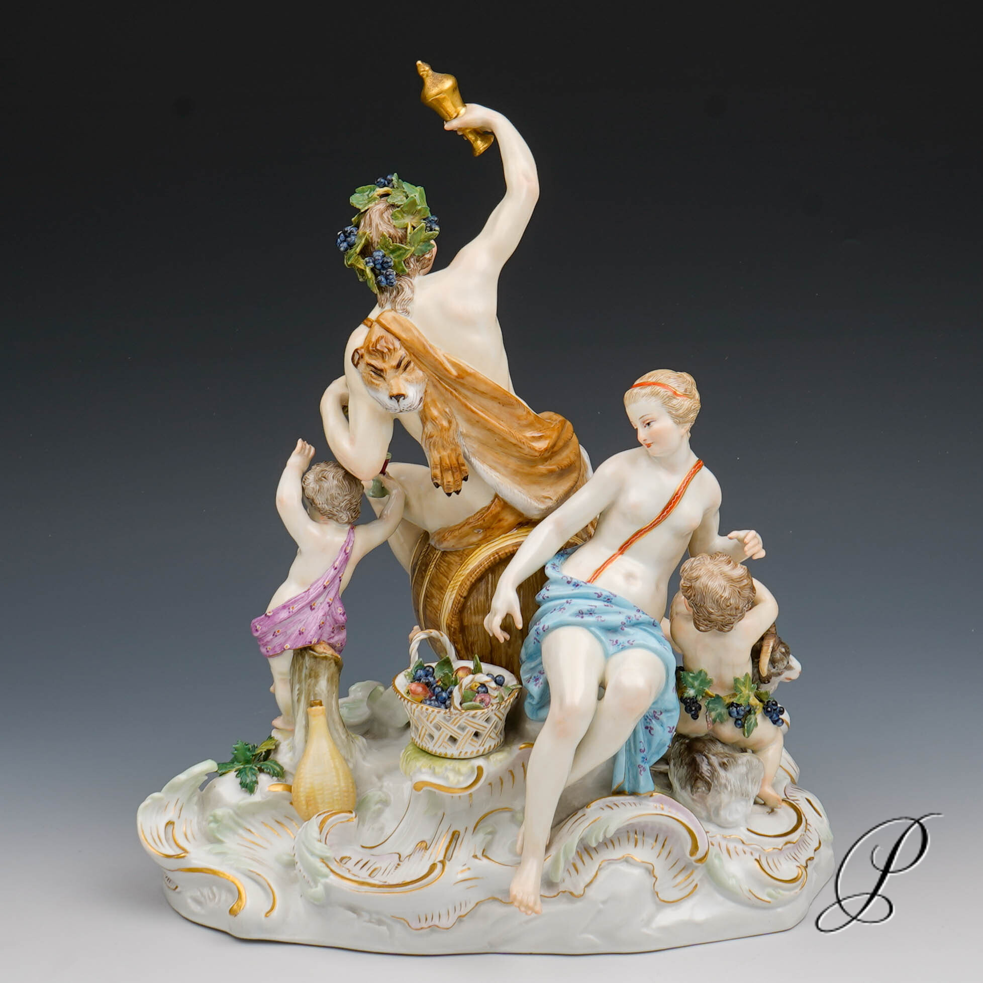 große Figurengruppe Meissen Knaufzeit um 1860 Jhd. - Dionysos und Ariadne – Bild 15