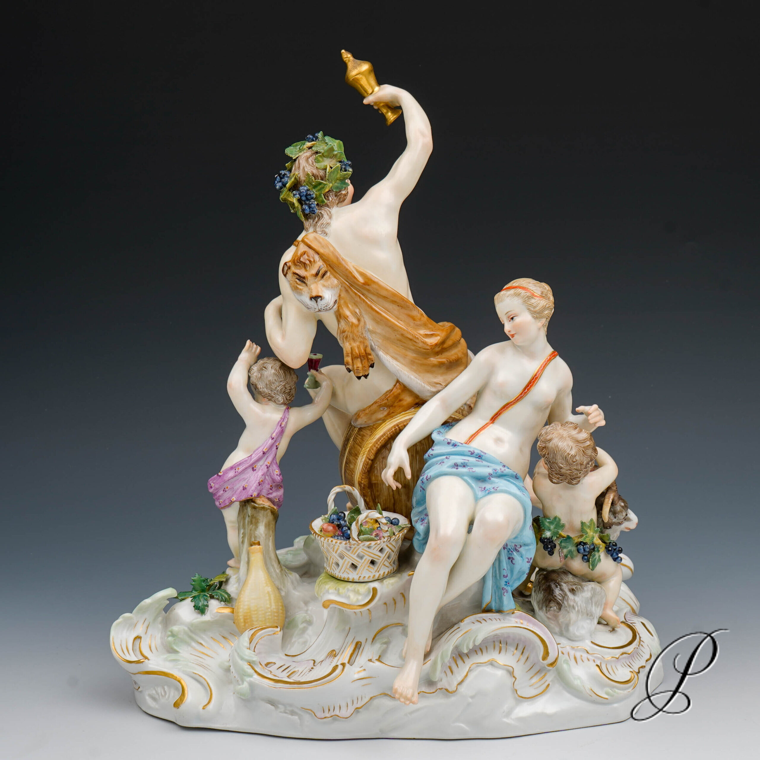 große Figurengruppe Meissen Knaufzeit um 1860 Jhd. - Dionysos und Ariadne – Bild 16