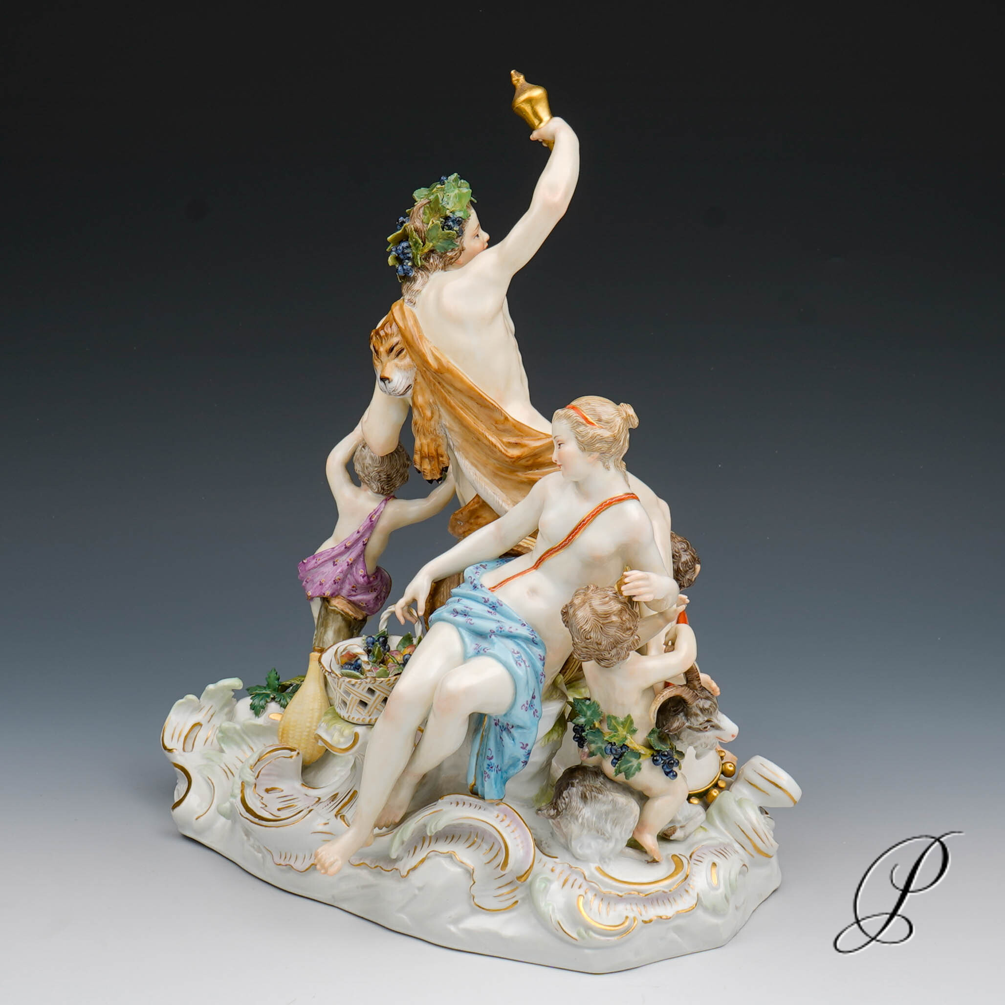große Figurengruppe Meissen Knaufzeit um 1860 Jhd. - Dionysos und Ariadne – Bild 18