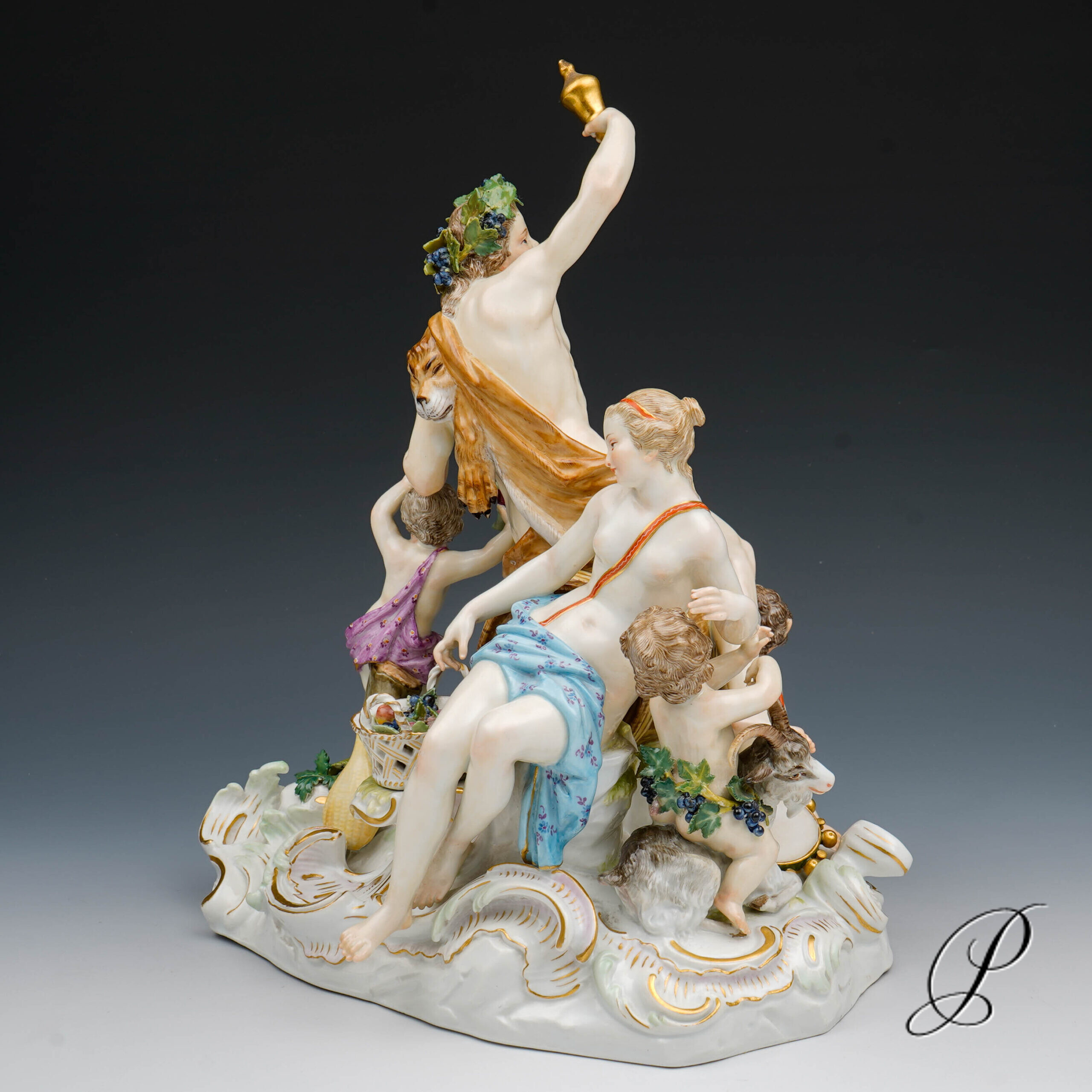 große Figurengruppe Meissen Knaufzeit um 1860 Jhd. - Dionysos und Ariadne – Bild 19