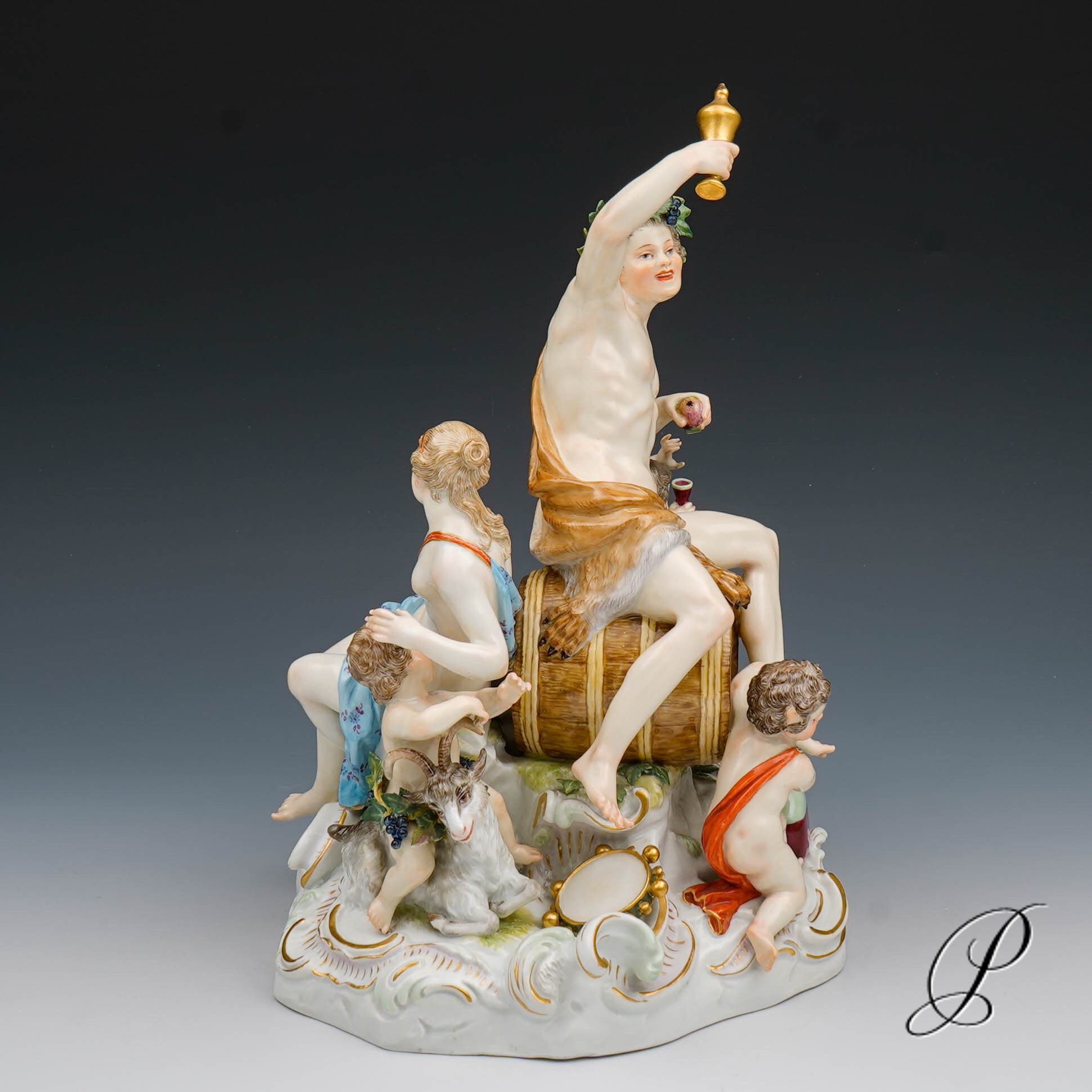 große Figurengruppe Meissen Knaufzeit um 1860 Jhd. - Dionysos und Ariadne – Bild 22