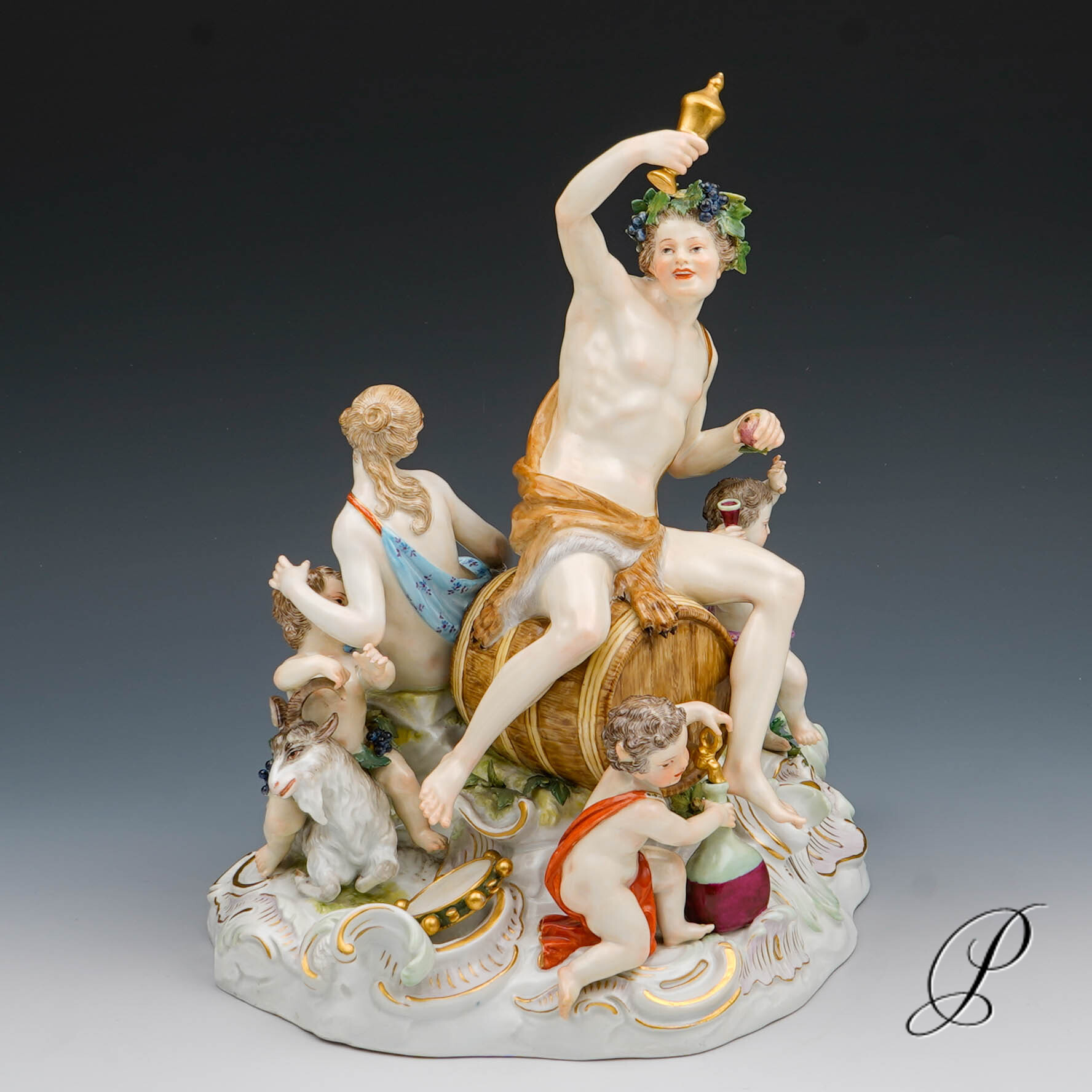 große Figurengruppe Meissen Knaufzeit um 1860 Jhd. - Dionysos und Ariadne – Bild 24