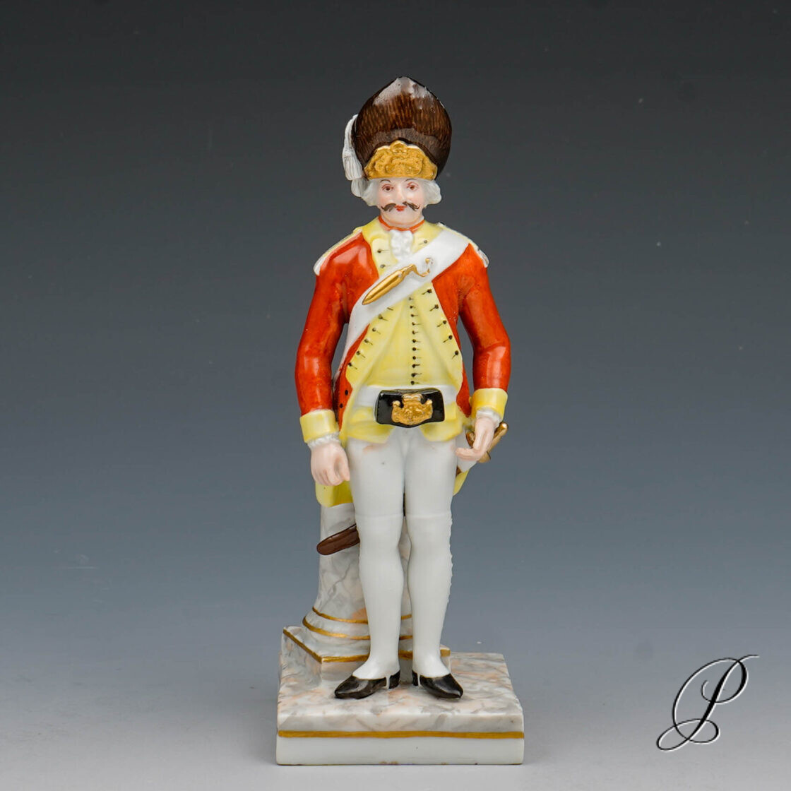 Meissen Figur sächsischer Soldat - Gardist um 1820 Jhd.