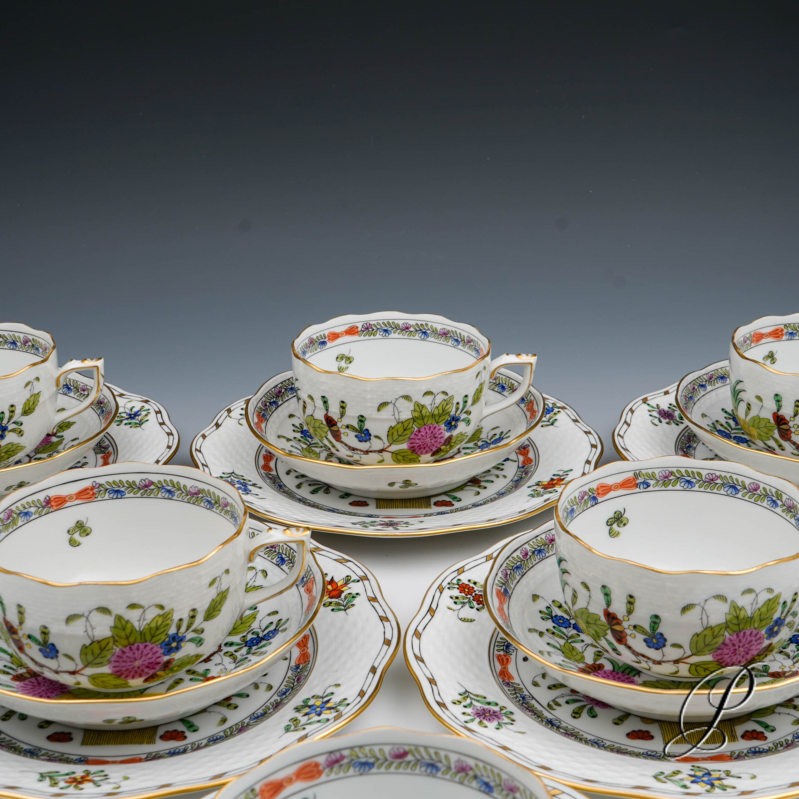 6 Teegedecke Herend im Dekor Fleurs des Indes - Multicolour – Bild 2