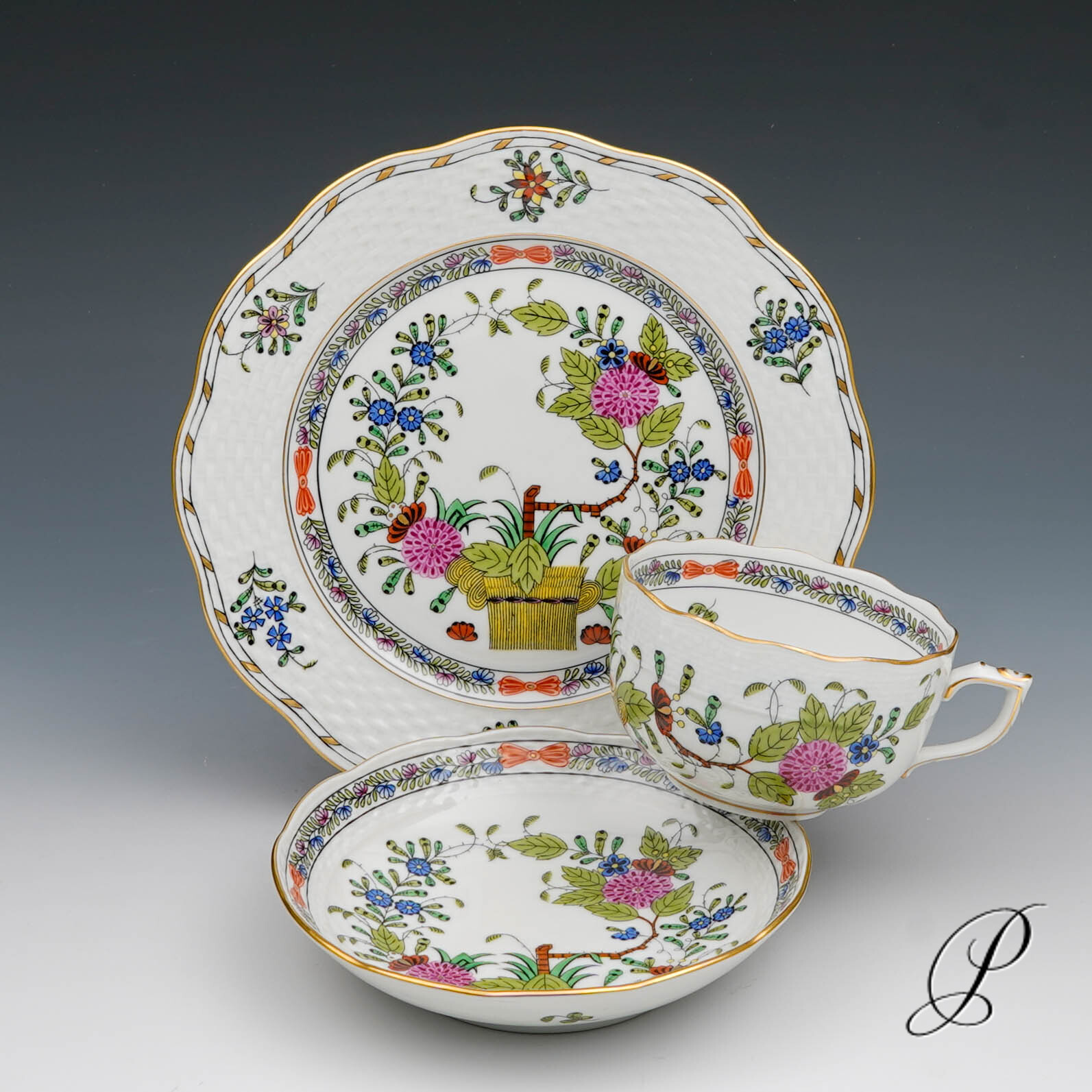 6 Teegedecke Herend im Dekor Fleurs des Indes - Multicolour – Bild 6
