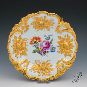 Prunkteller Meissen 1.Wahl mit Blumenbukett