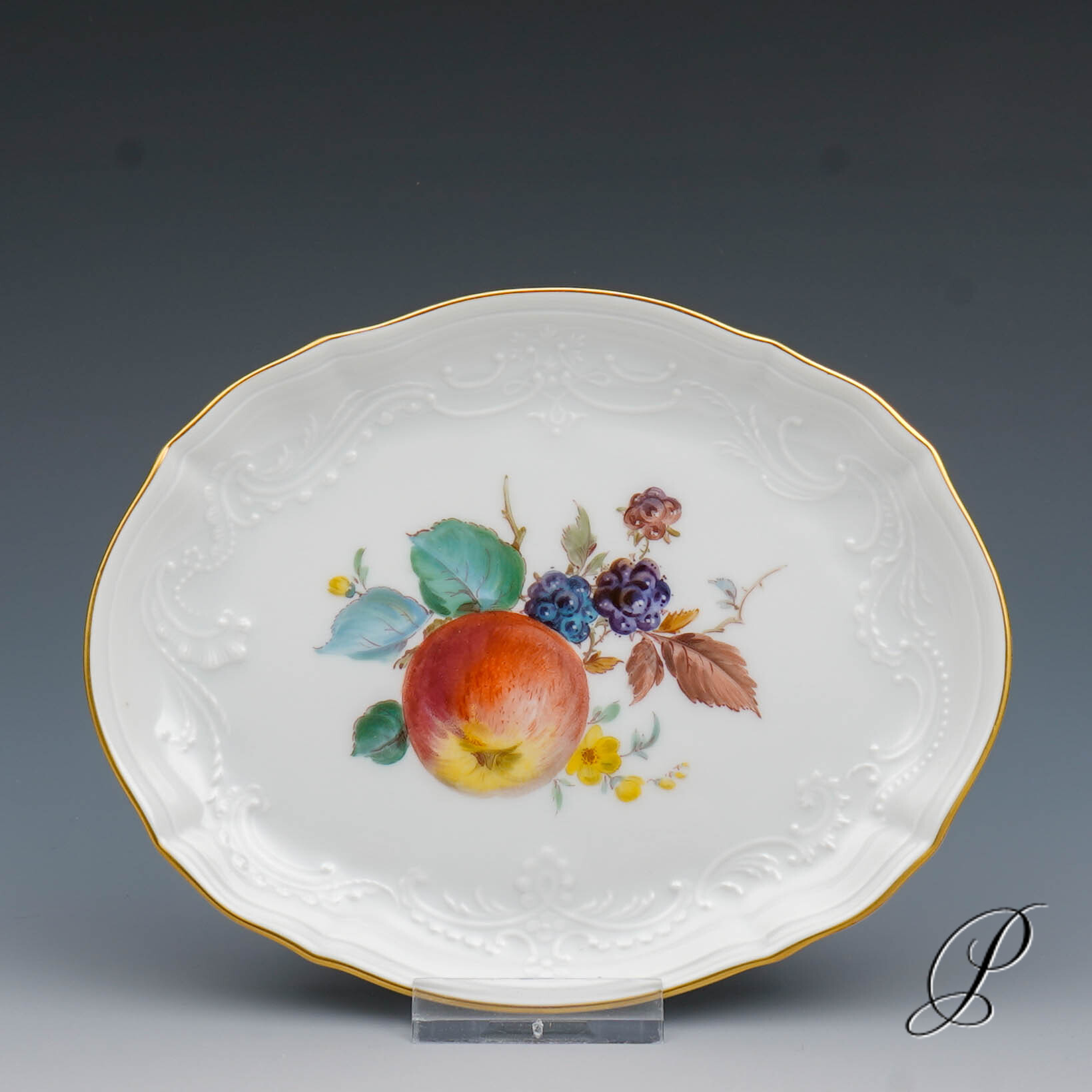 6 Schälchen Meissen 1.Wahl mit Obstmalerei – Bild 3