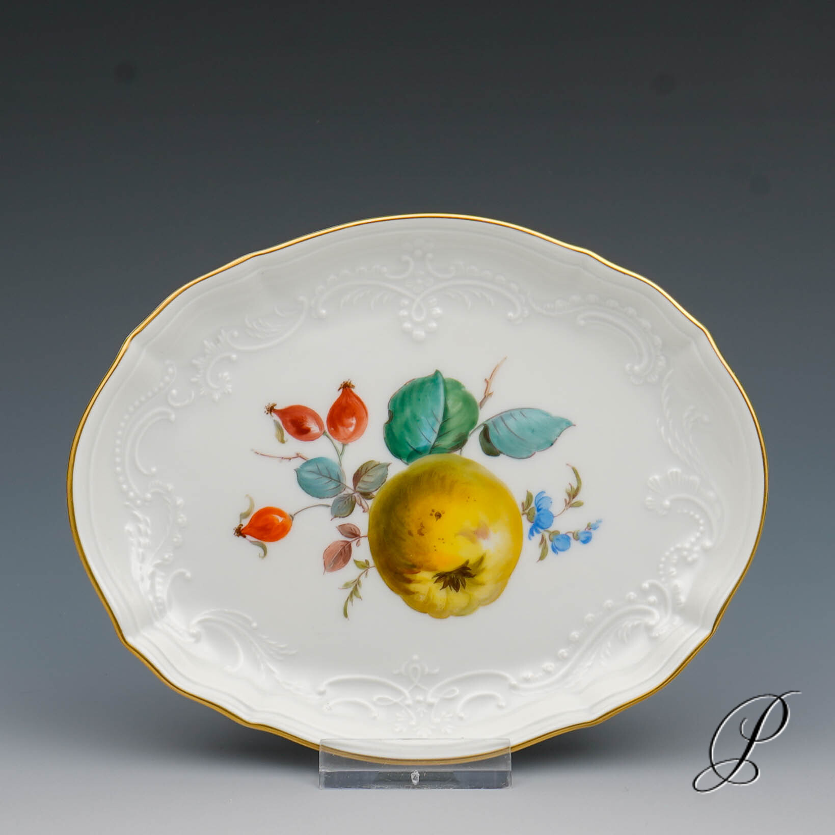 6 Schälchen Meissen 1.Wahl mit Obstmalerei – Bild 4