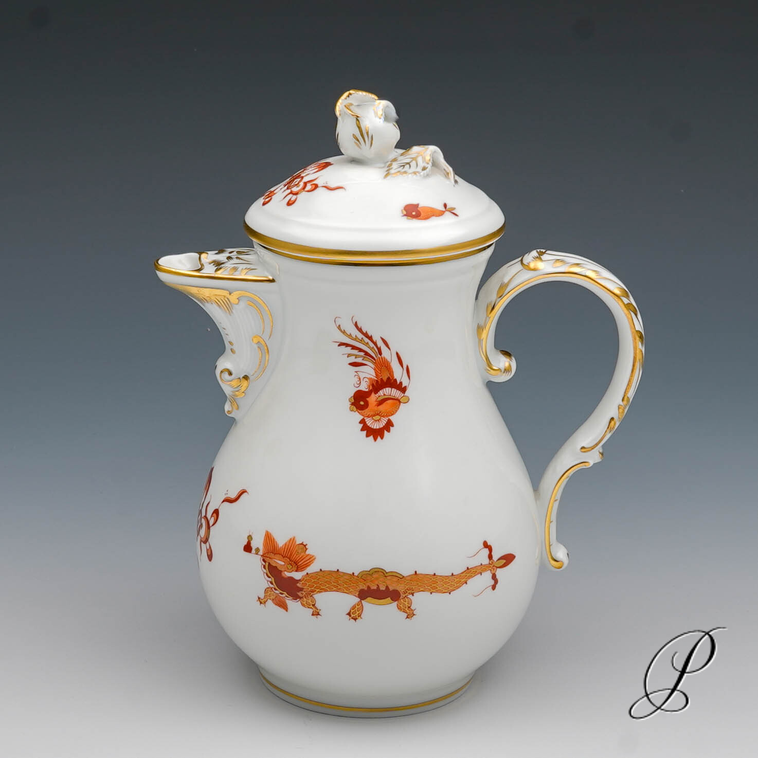 Mokkakanne Meissen 1.Wahl Reicher Drache Rot NP# 840,- EUR – Bild 2
