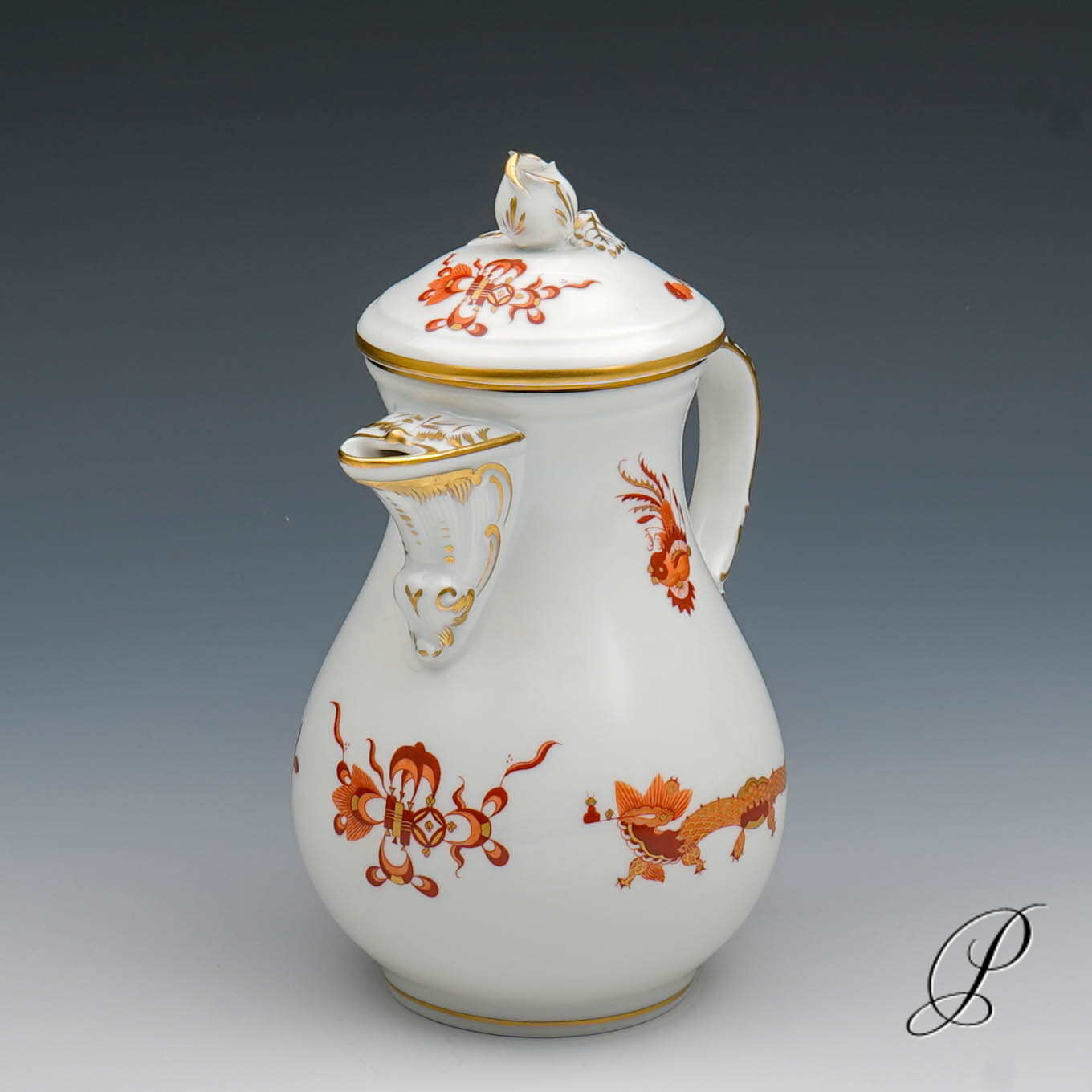 Mokkakanne Meissen 1.Wahl Reicher Drache Rot NP# 840,- EUR