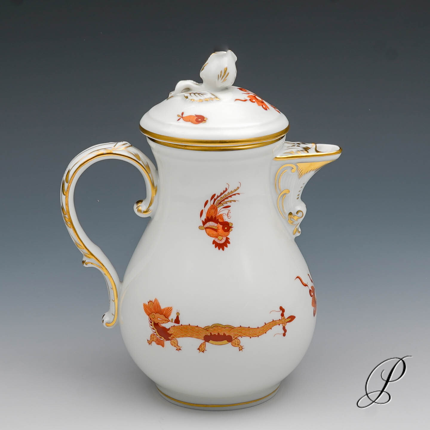 Mokkakanne Meissen 1.Wahl Reicher Drache Rot NP# 840,- EUR – Bild 3