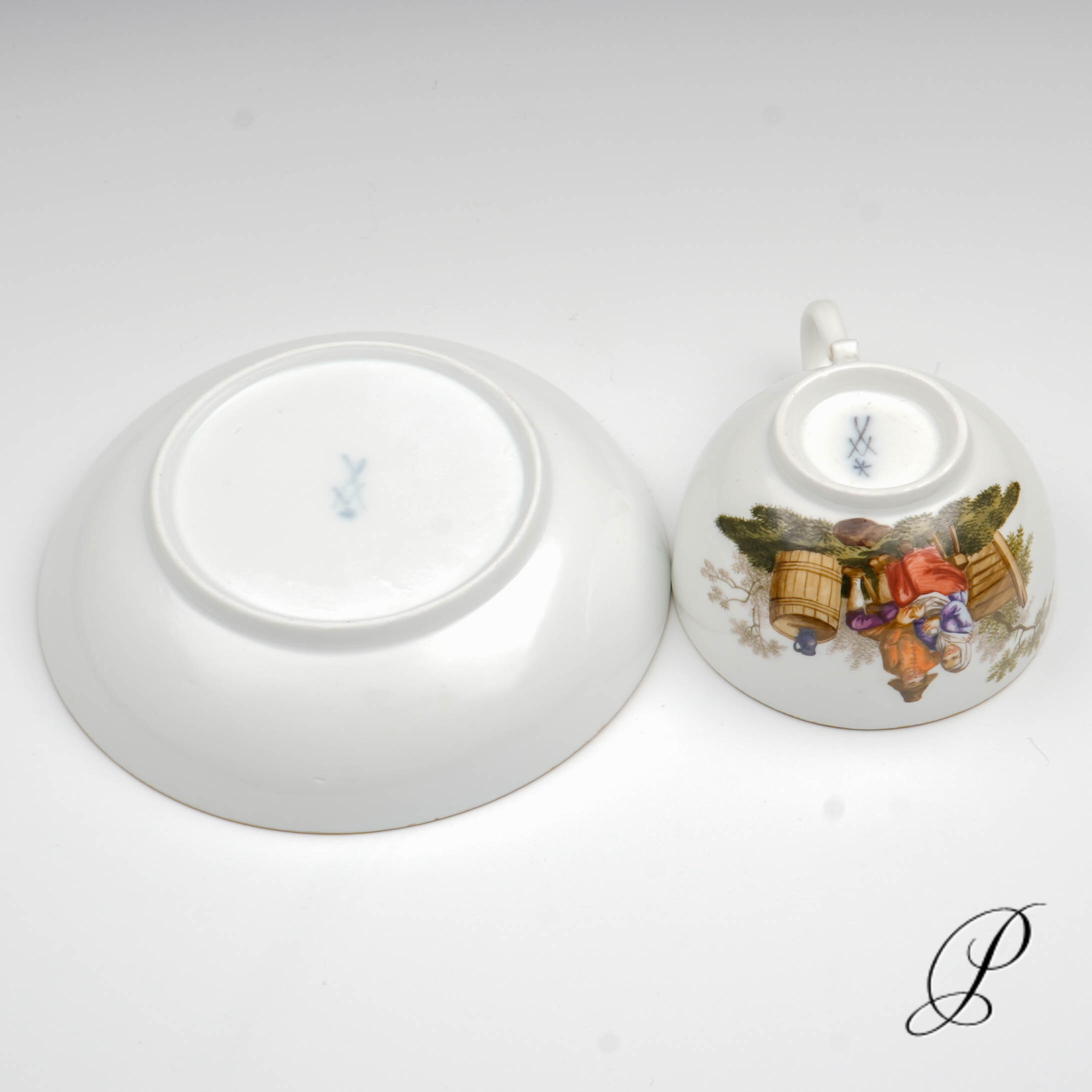 Antiquität aus Meissen 1774-1815 Sammelgedeck mit Figurenmalerei – Bild 5