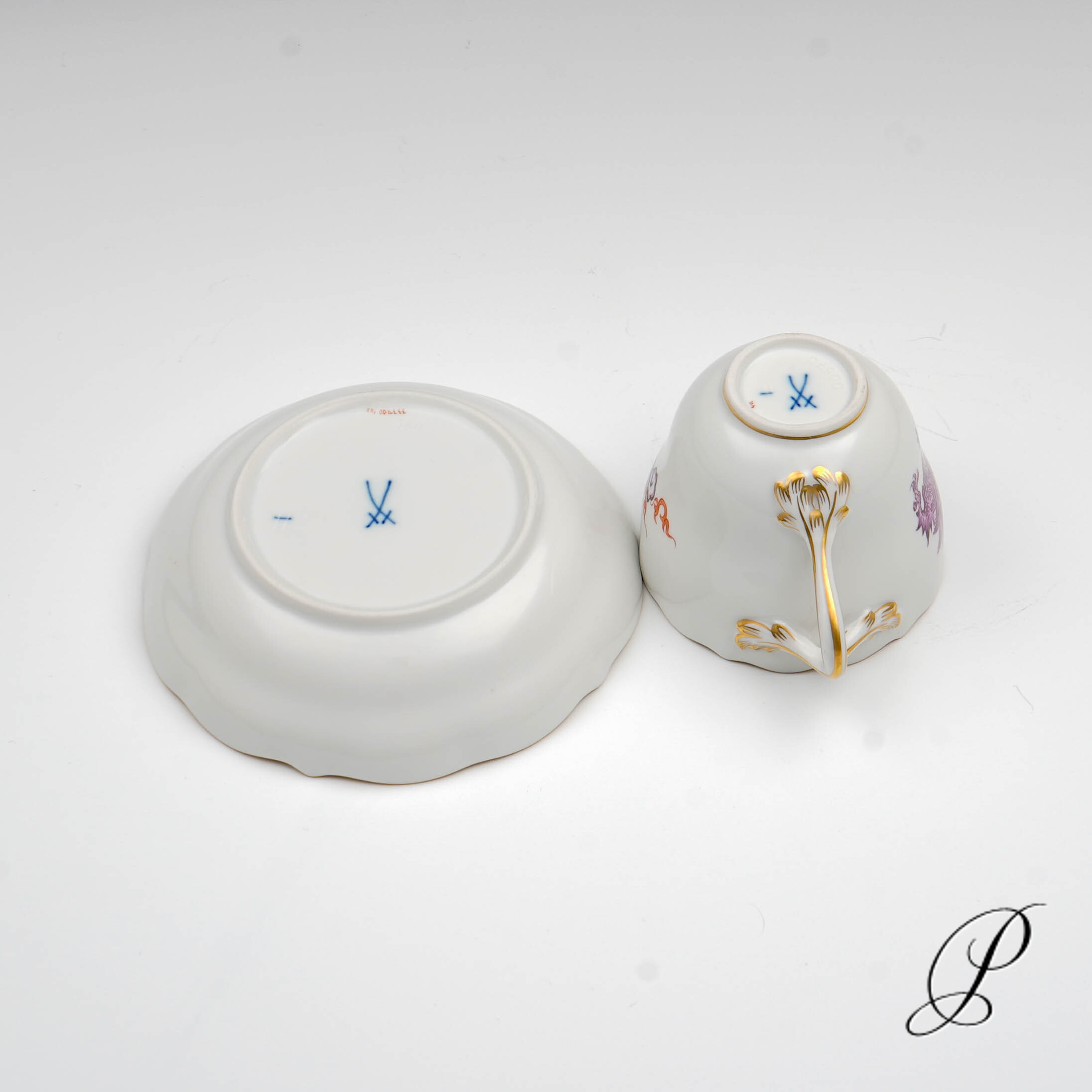 Mokkagedeck Meissen Mingdrache lila mit Kante – Bild 10