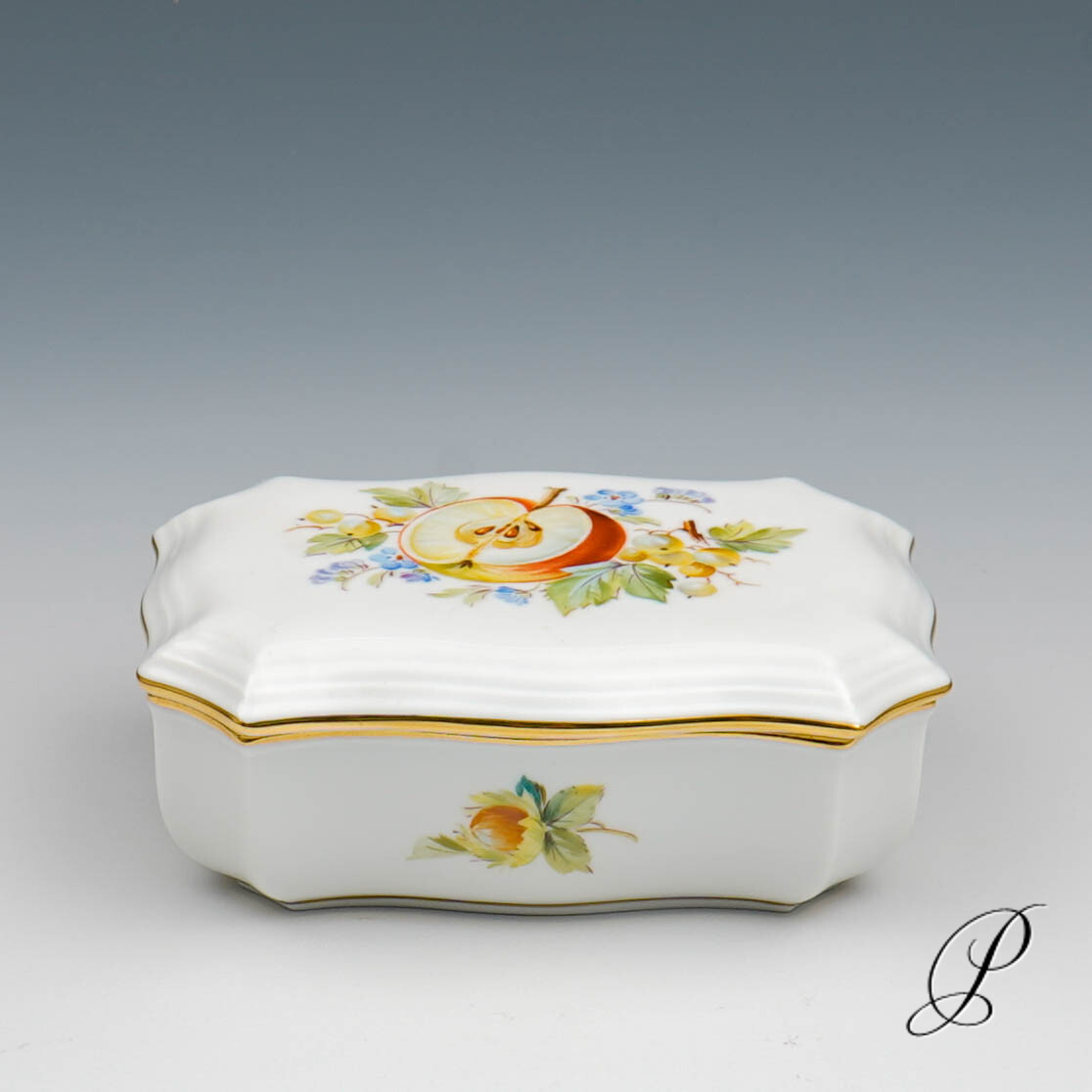 Dose Meissen 1.Wahl mit Obstmalerei NP# 569,- EUR – Bild 3