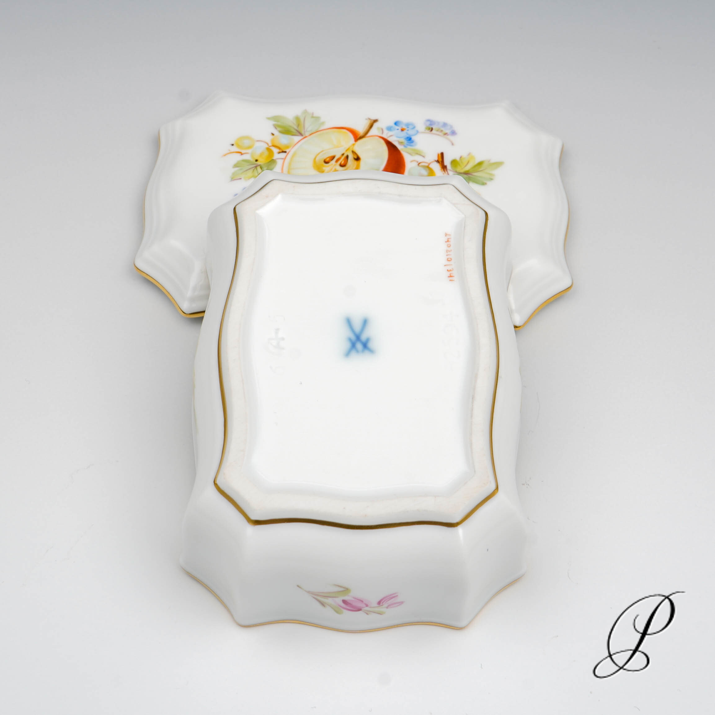 Dose Meissen 1.Wahl mit Obstmalerei NP# 569,- EUR – Bild 10