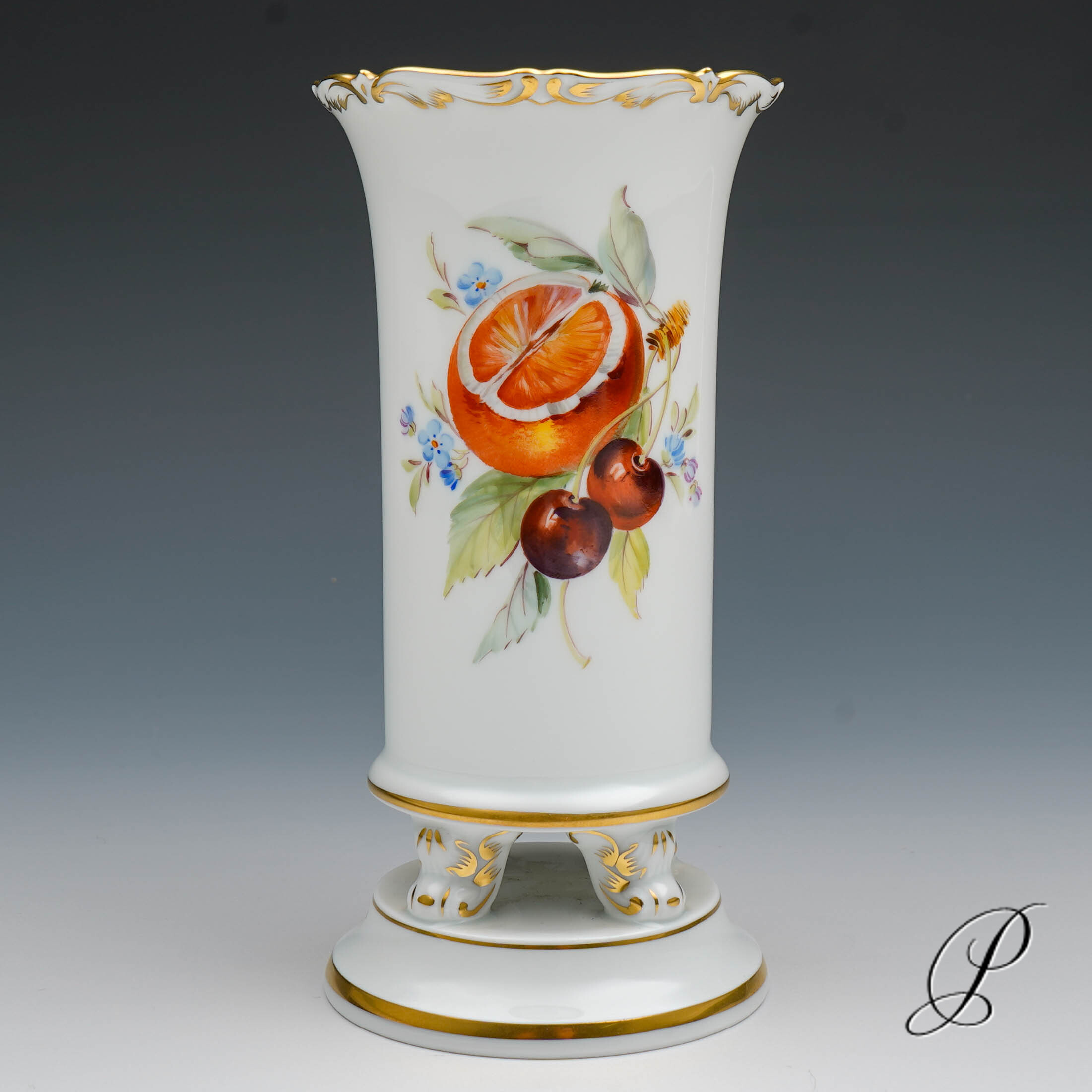Meissen Vase 1.Wahl mit Obstmalerei