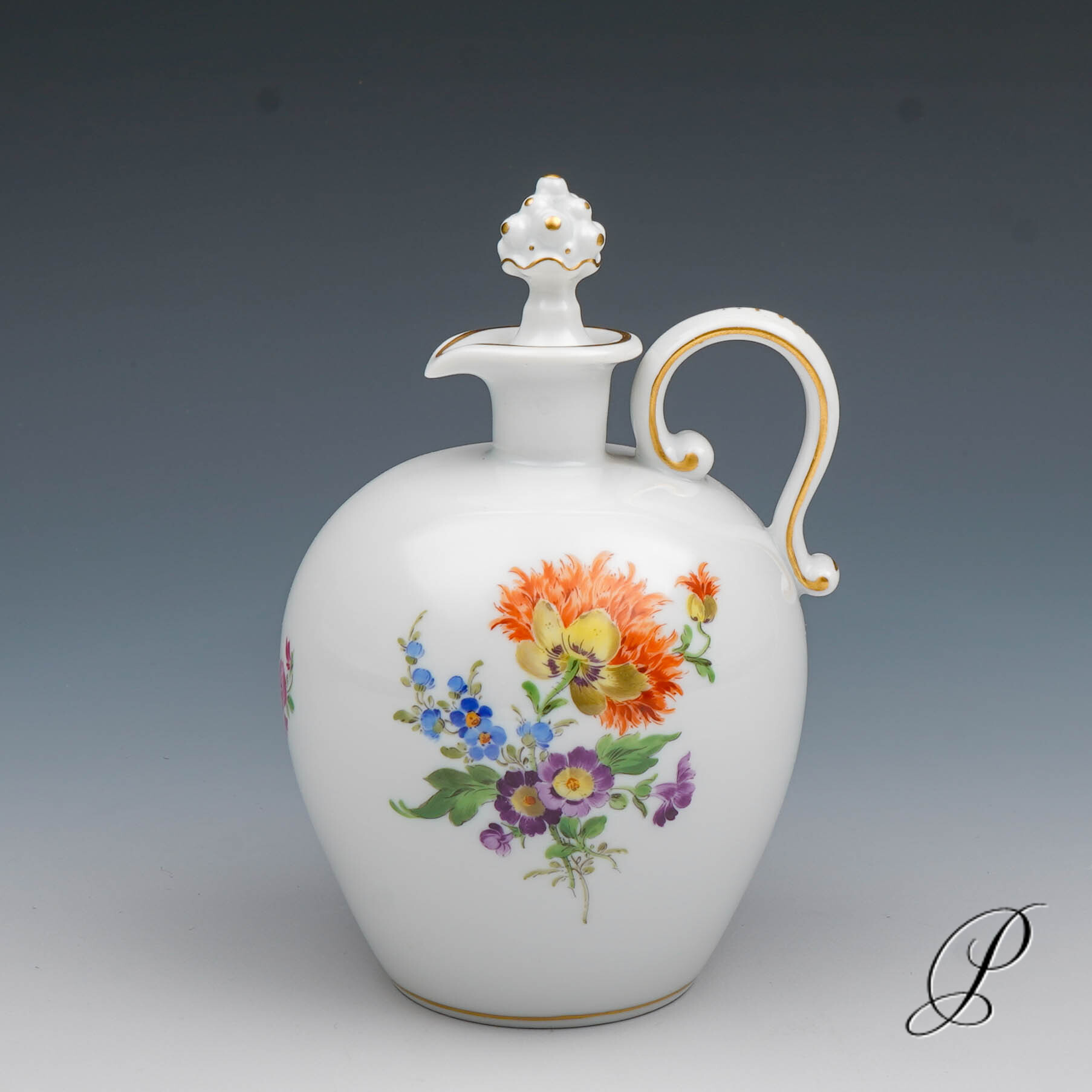 wunderschönes Likörset Meissen im Dekor Blume3 – Bild 4